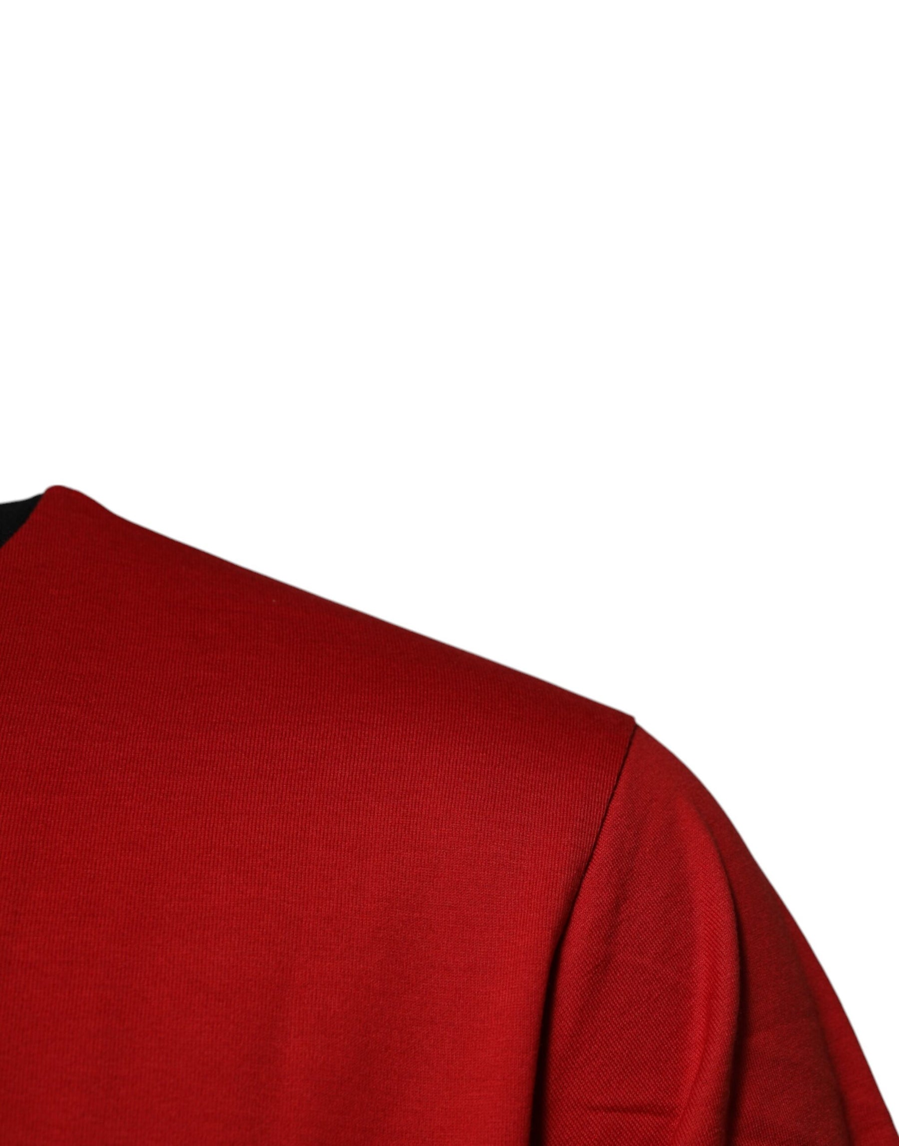 Dolce & Gabbana Red Logo Crown Cotton Crew Neck T-shirt | Regal Royce