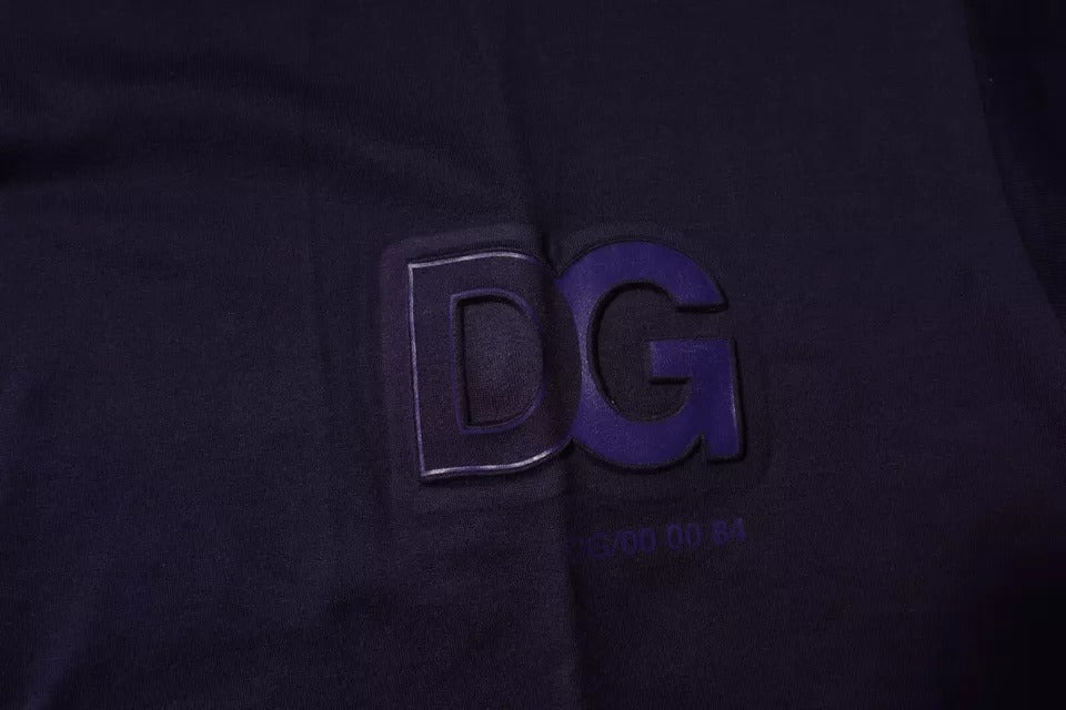 Dolce & Gabbana Navy Blue DG Logo Cotton Crew Neck T-shirt | Regal Royce