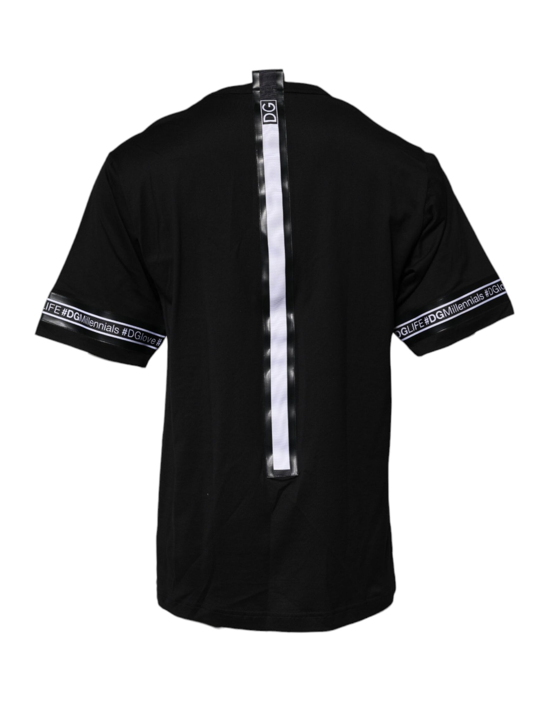 Dolce & Gabbana Black #DGMILLENNIALS Cotton Crew Neck T-shirt | Regal Royce