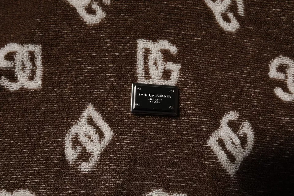 Dolce & Gabbana Brown Logo Monogram Cotton Crew Neck T-shirt | Regal Royce