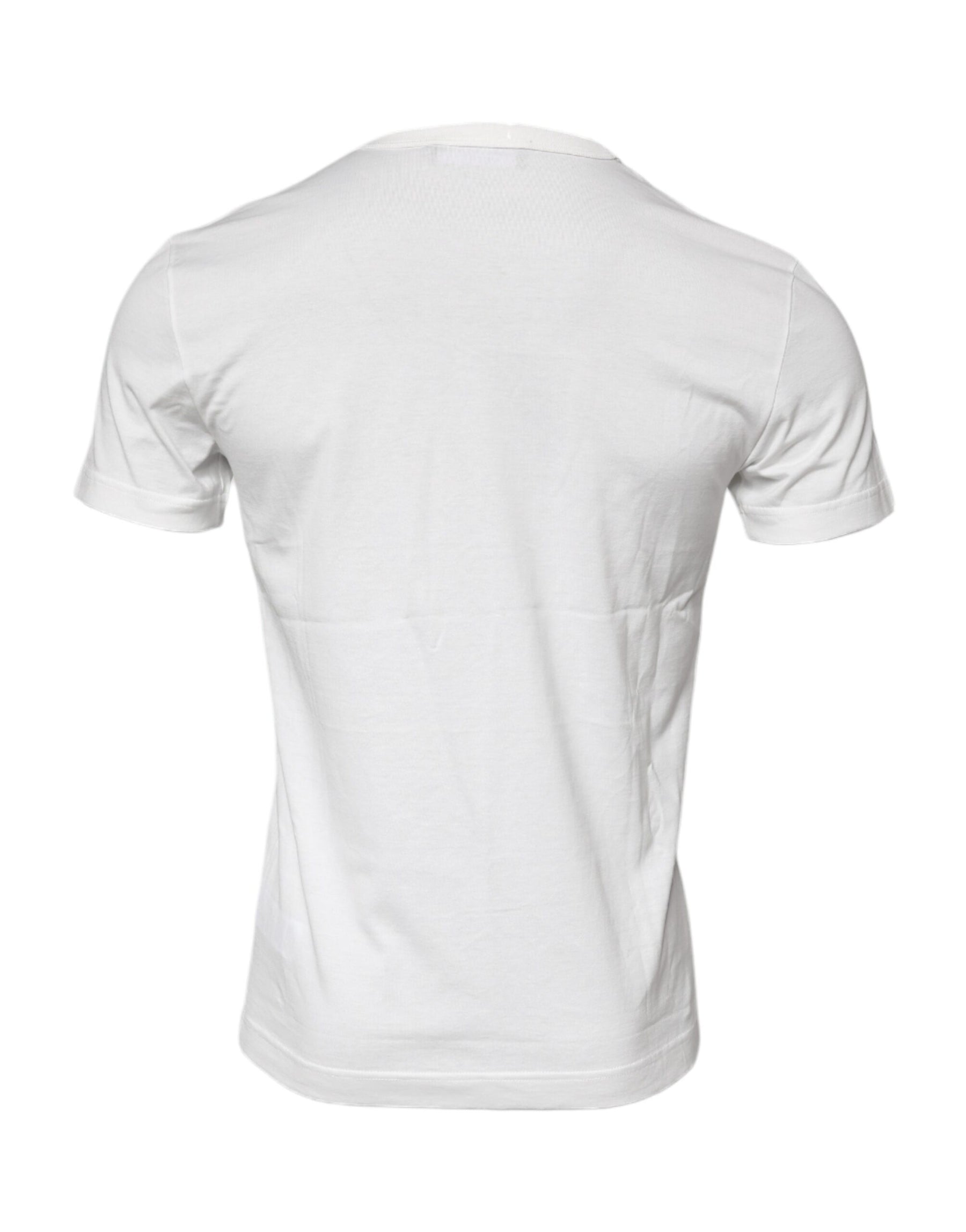 Dolce & Gabbana White Cotton Logo Floral Crew Neck T-shirt | Regal Royce