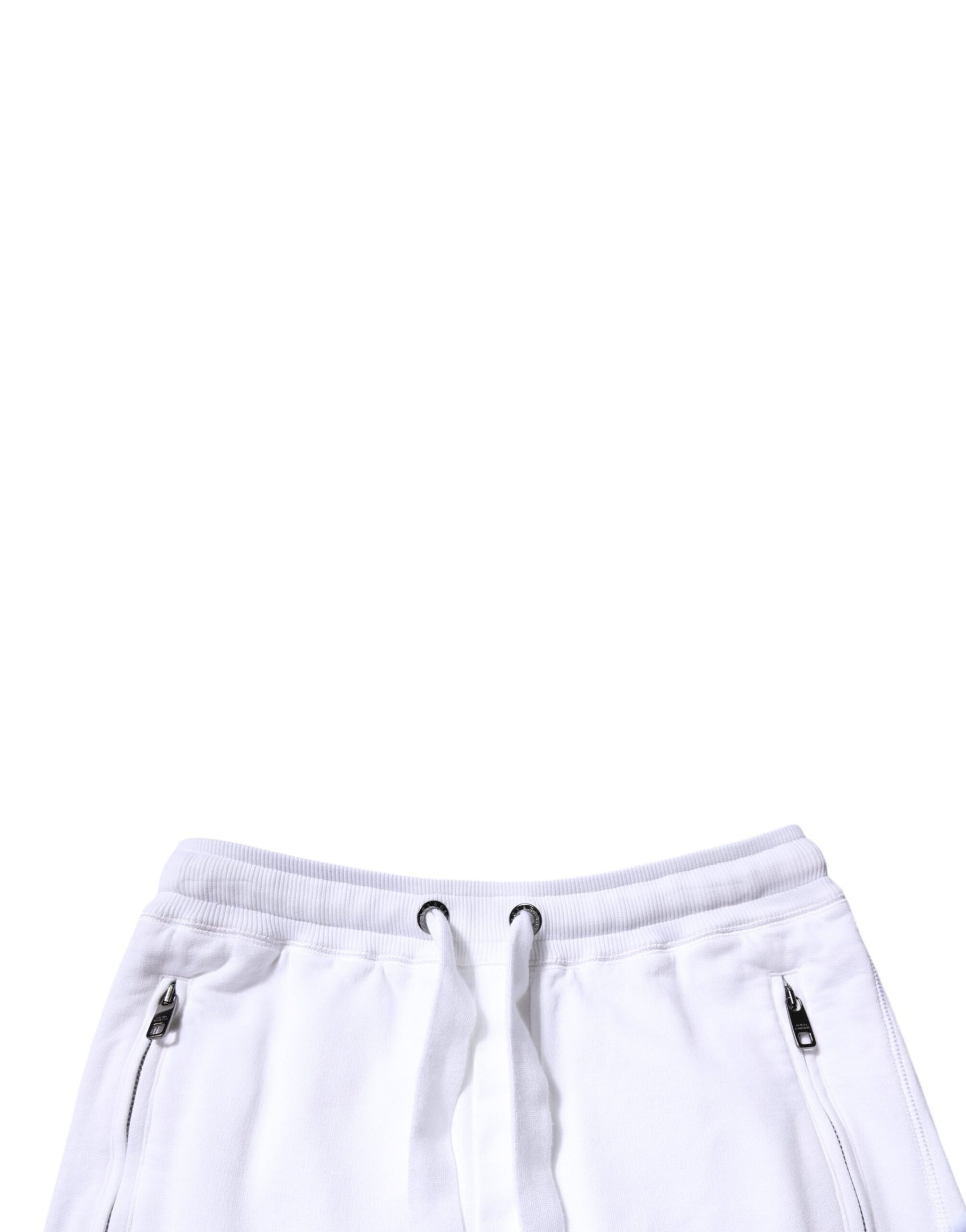 Dolce & Gabbana White Cotton Logo Jogger Pants | Regal Royce