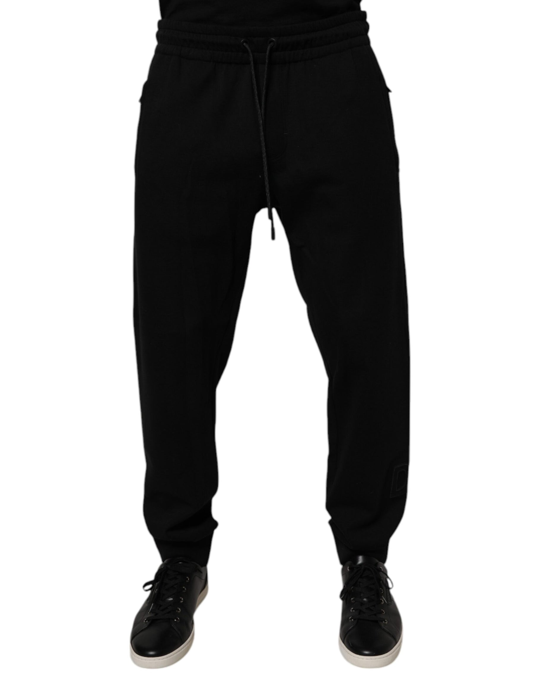 Dolce & Gabbana Black Cotton Jogger Jogging Pants | Regal Royce