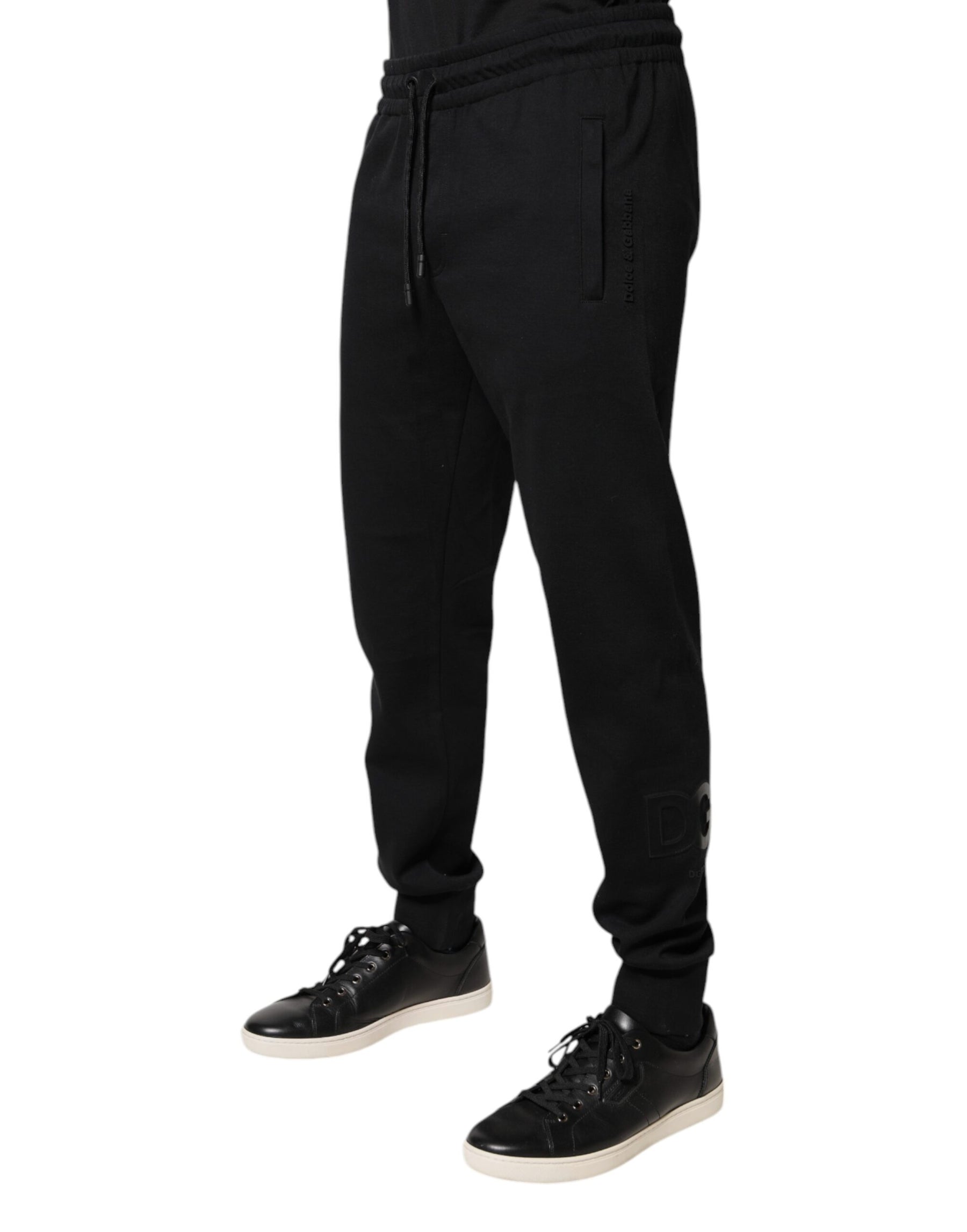 Dolce & Gabbana Black Cotton Jogger Jogging Pants | Regal Royce