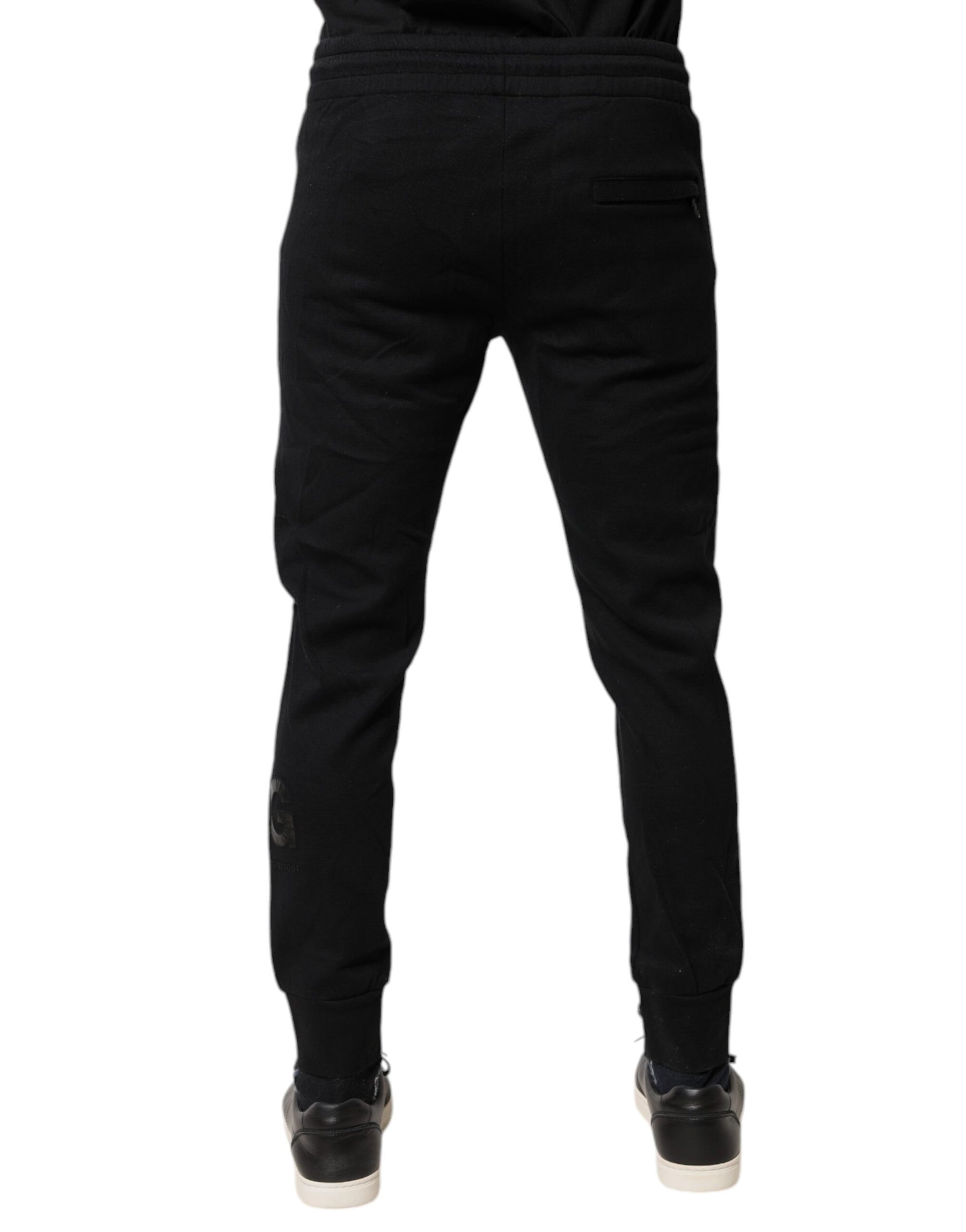 Dolce & Gabbana Black Cotton Jogger Jogging Pants | Regal Royce