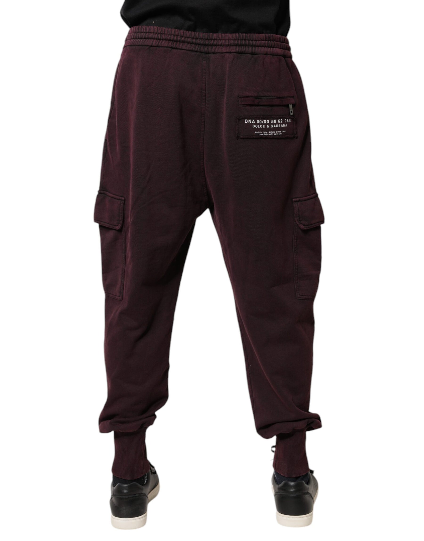 Dolce & Gabbana Dark Violet Cotton Cargo Jogger Pants | Regal Royce