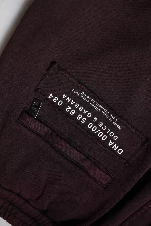 Dolce & Gabbana Dark Violet Cotton Cargo Jogger Pants | Regal Royce