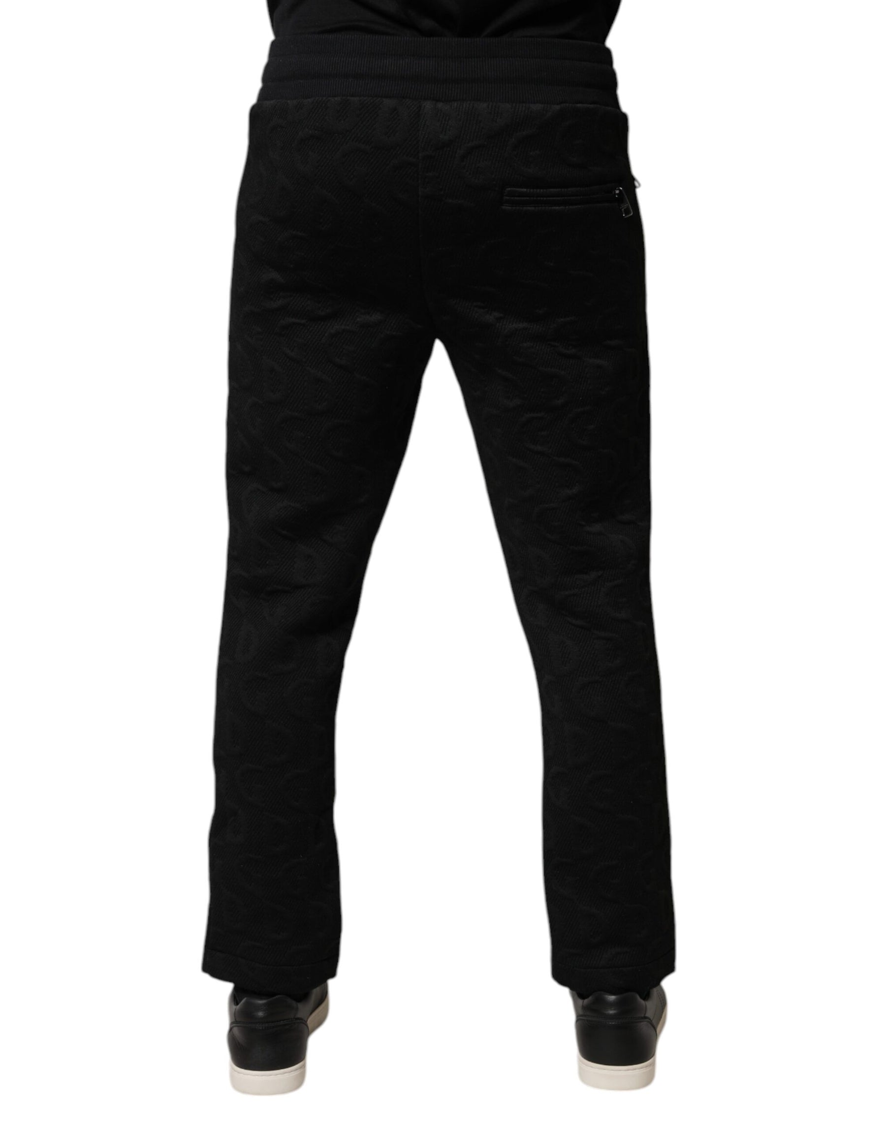 Dolce & Gabbana Black Logo Monogram Jogger Sweatpants Pants | Regal Royce