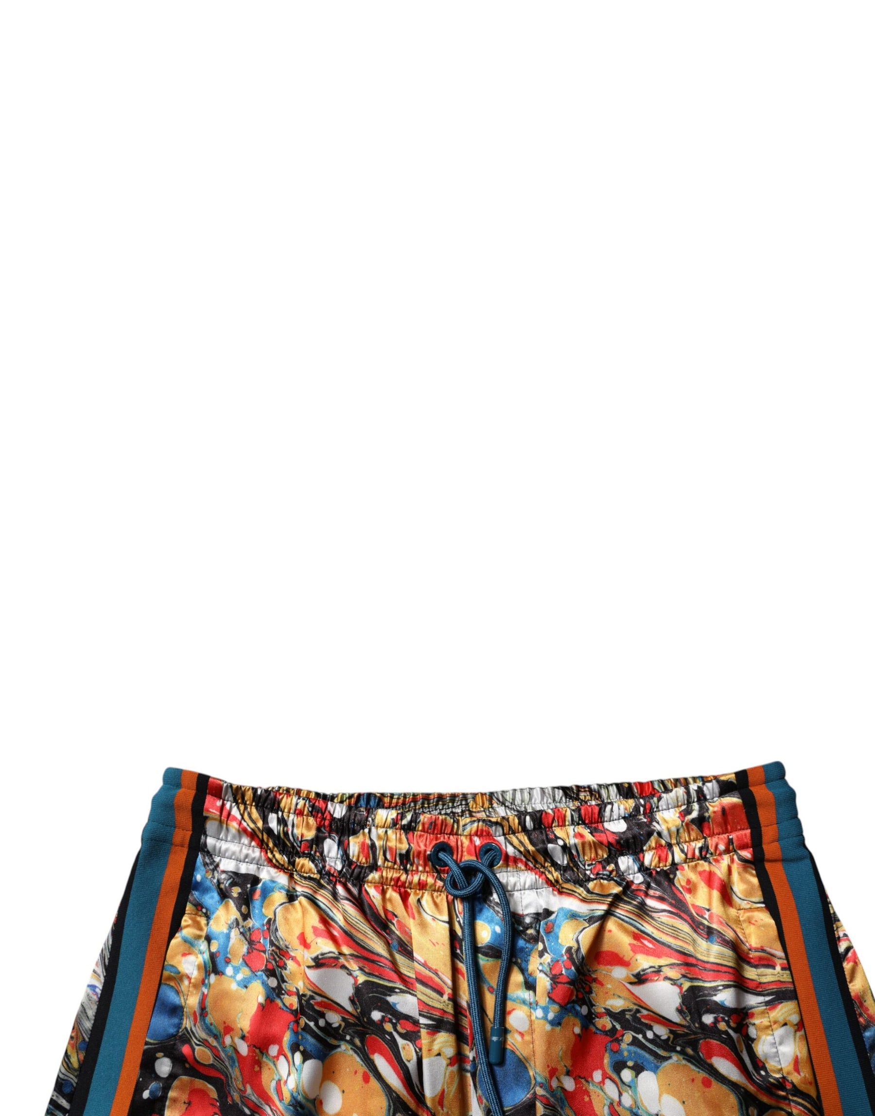 Dolce & Gabbana Multicolor Marble Satin Men Tracksuit Pants | Regal Royce