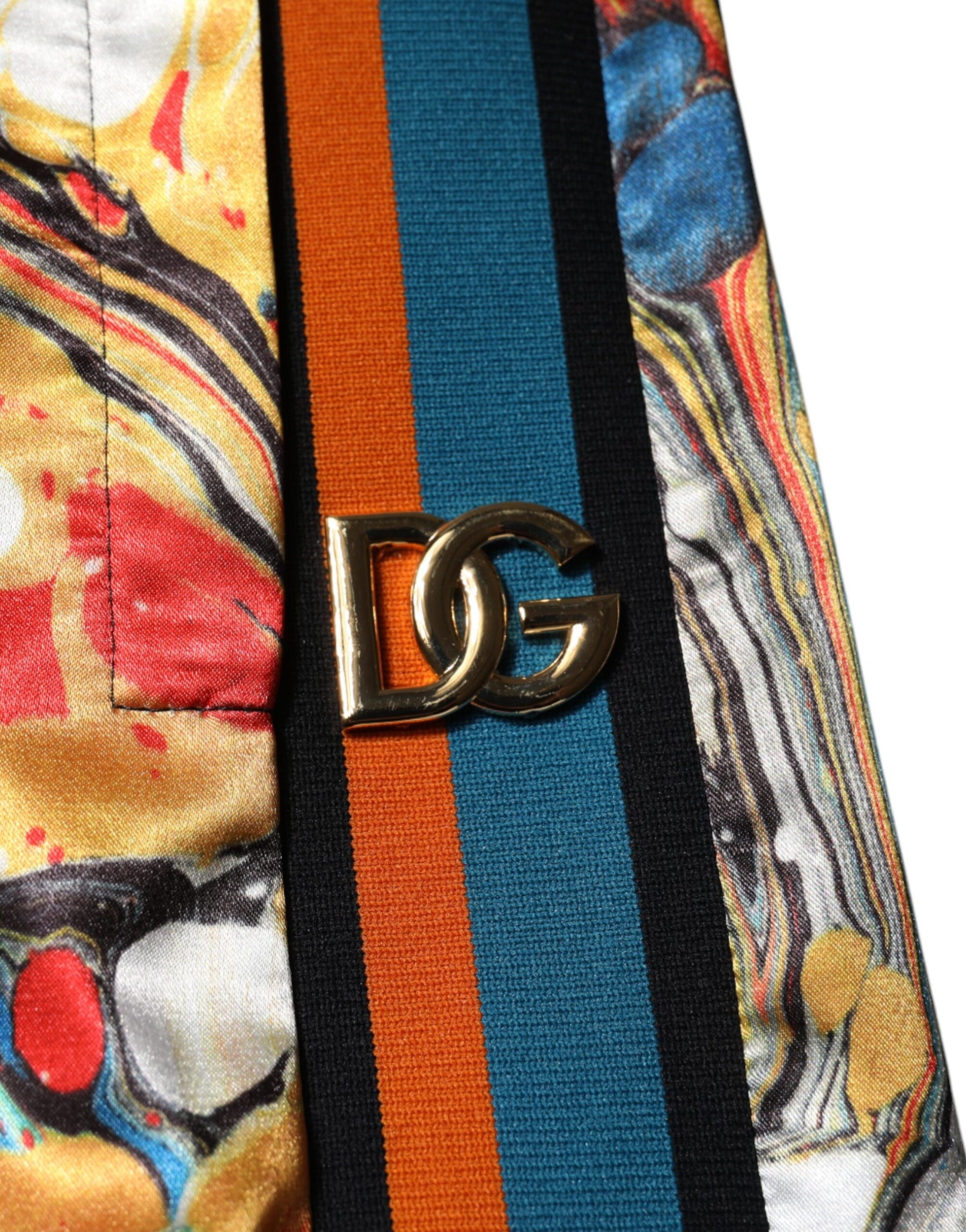 Dolce & Gabbana Multicolor Marble Satin Men Tracksuit Pants | Regal Royce
