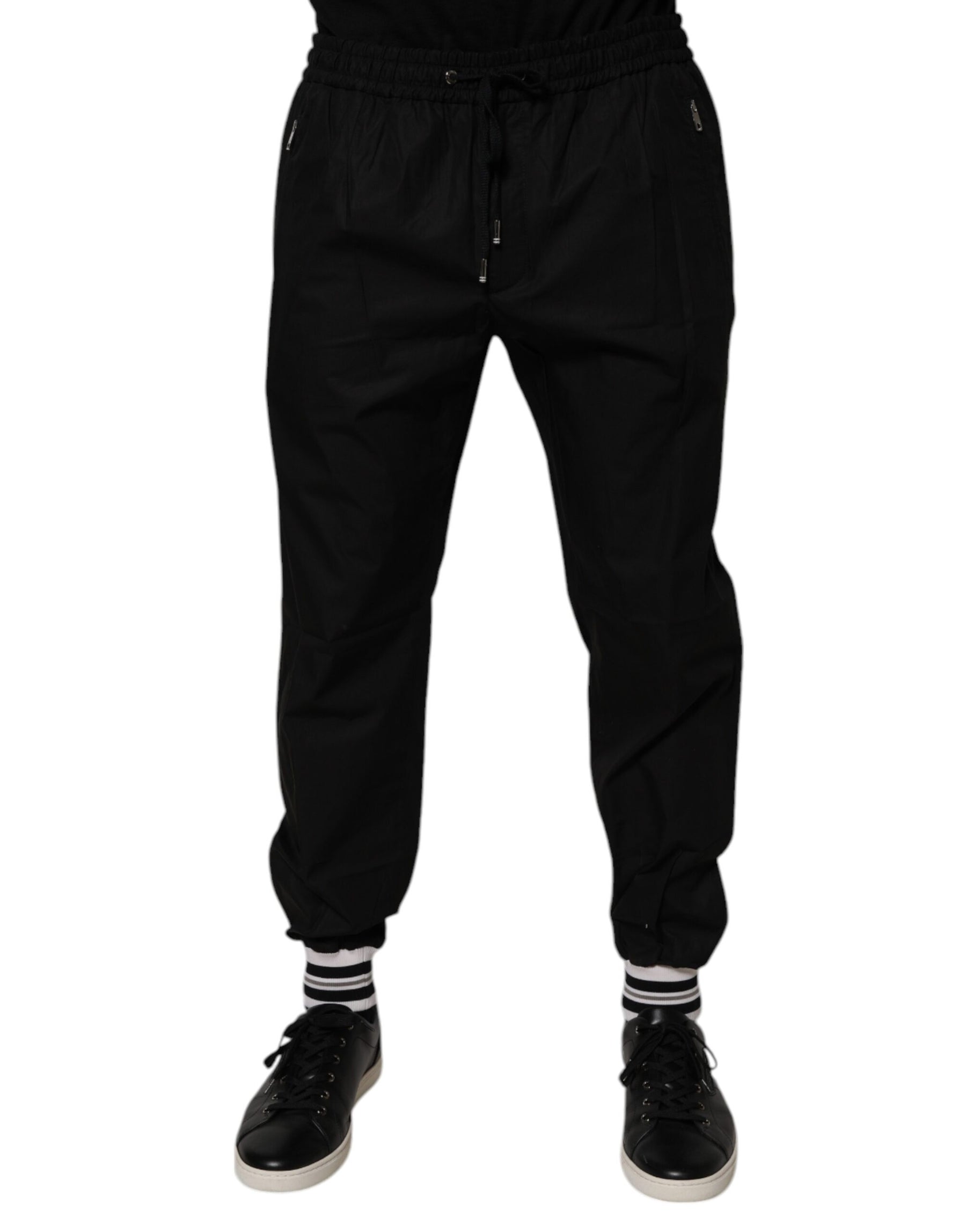 Dolce & Gabbana Black Cotton Men Jogger Sweatpants Pants | Regal Royce