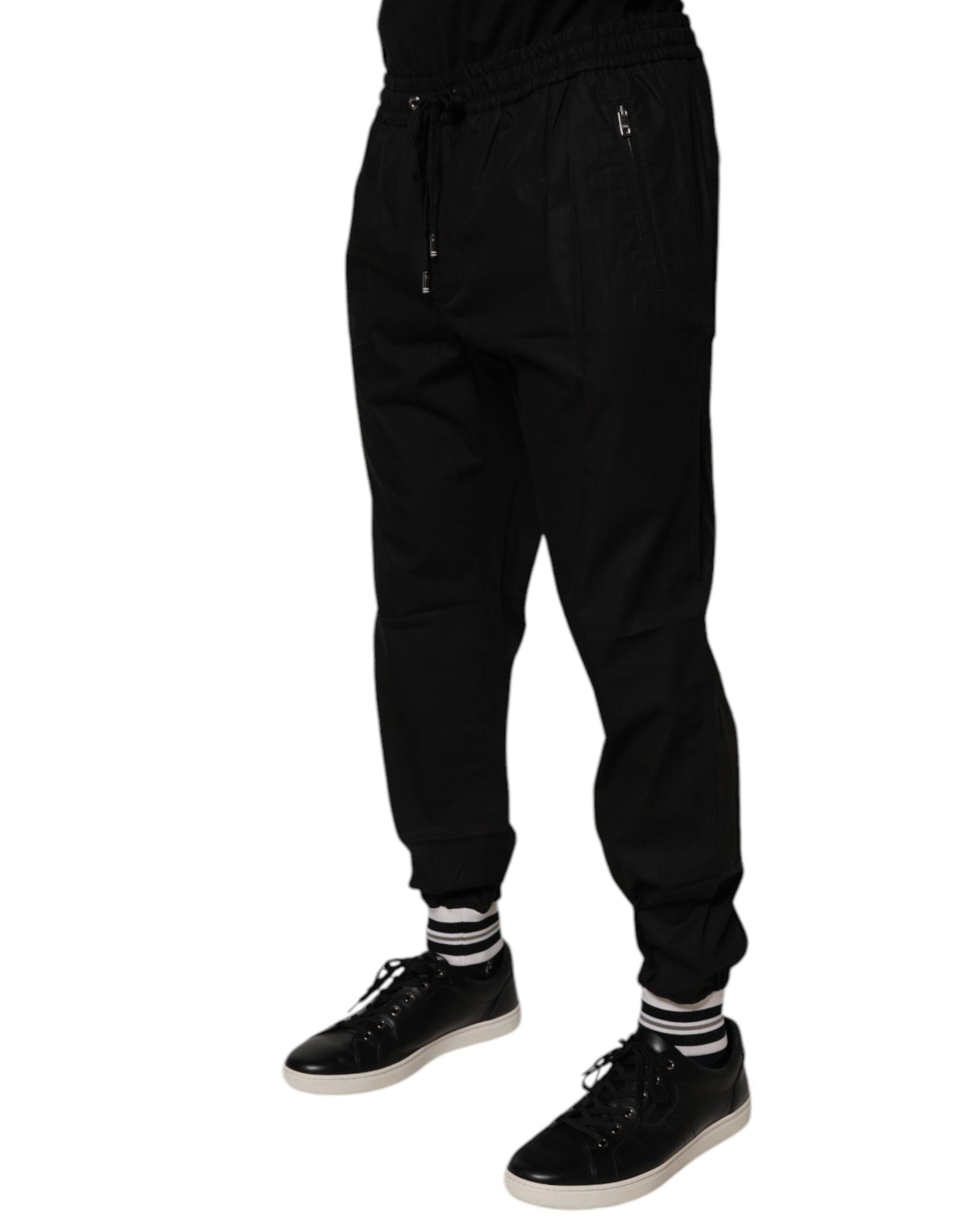 Dolce & Gabbana Black Cotton Men Jogger Sweatpants Pants | Regal Royce