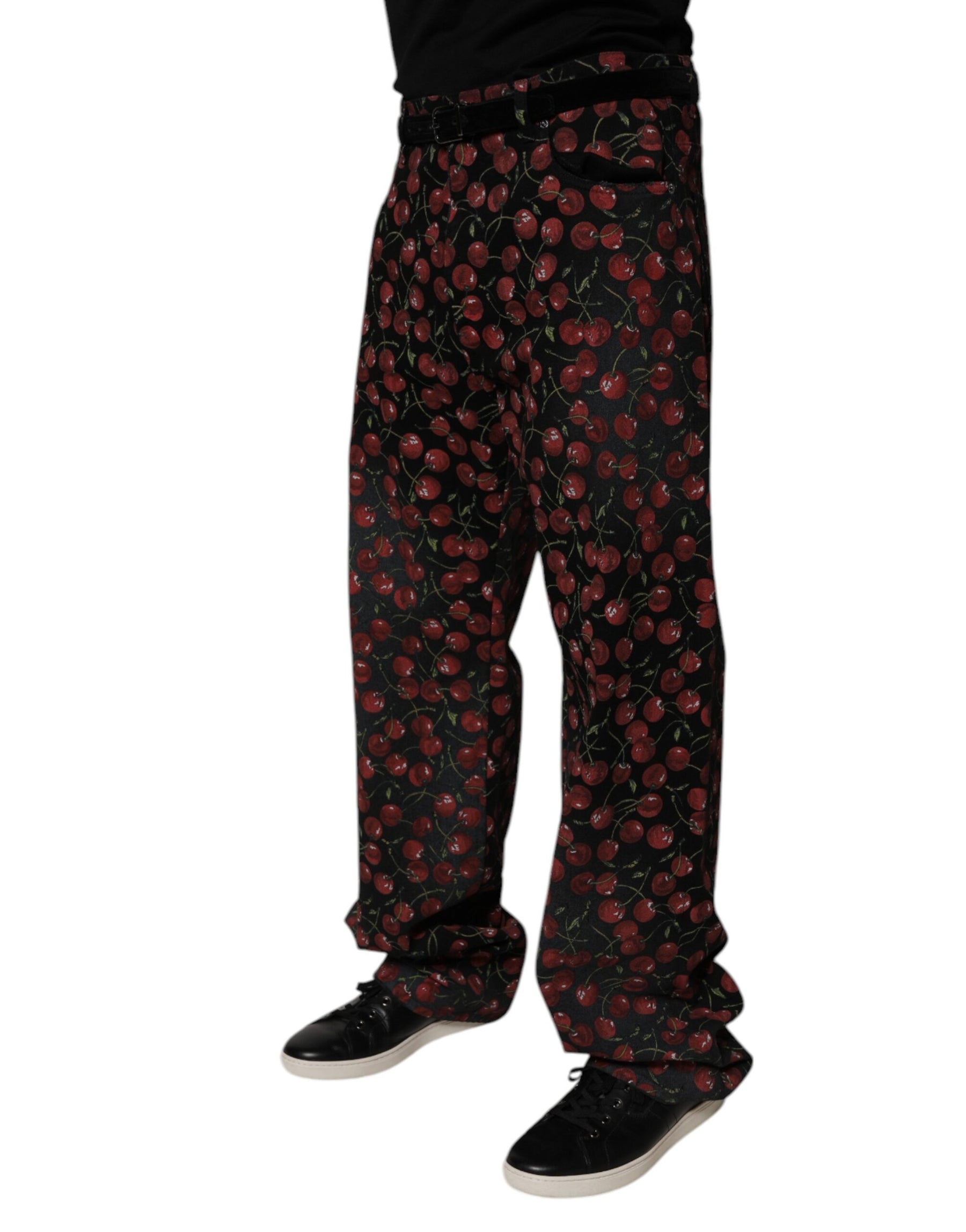 Dolce & Gabbana Black Cherry Cotton Straight Men Denim Jeans | Regal Royce
