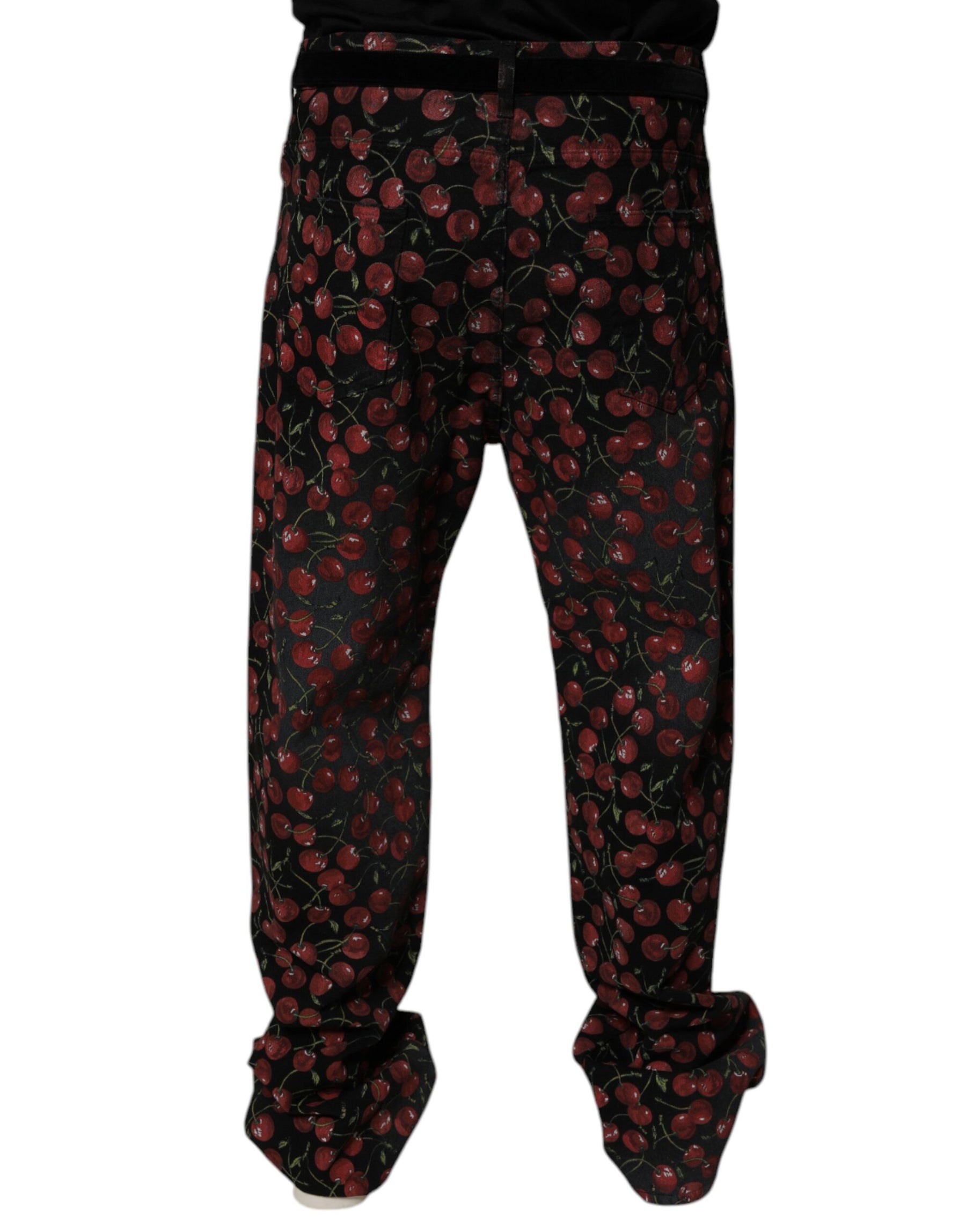 Dolce & Gabbana Black Cherry Cotton Straight Men Denim Jeans | Regal Royce