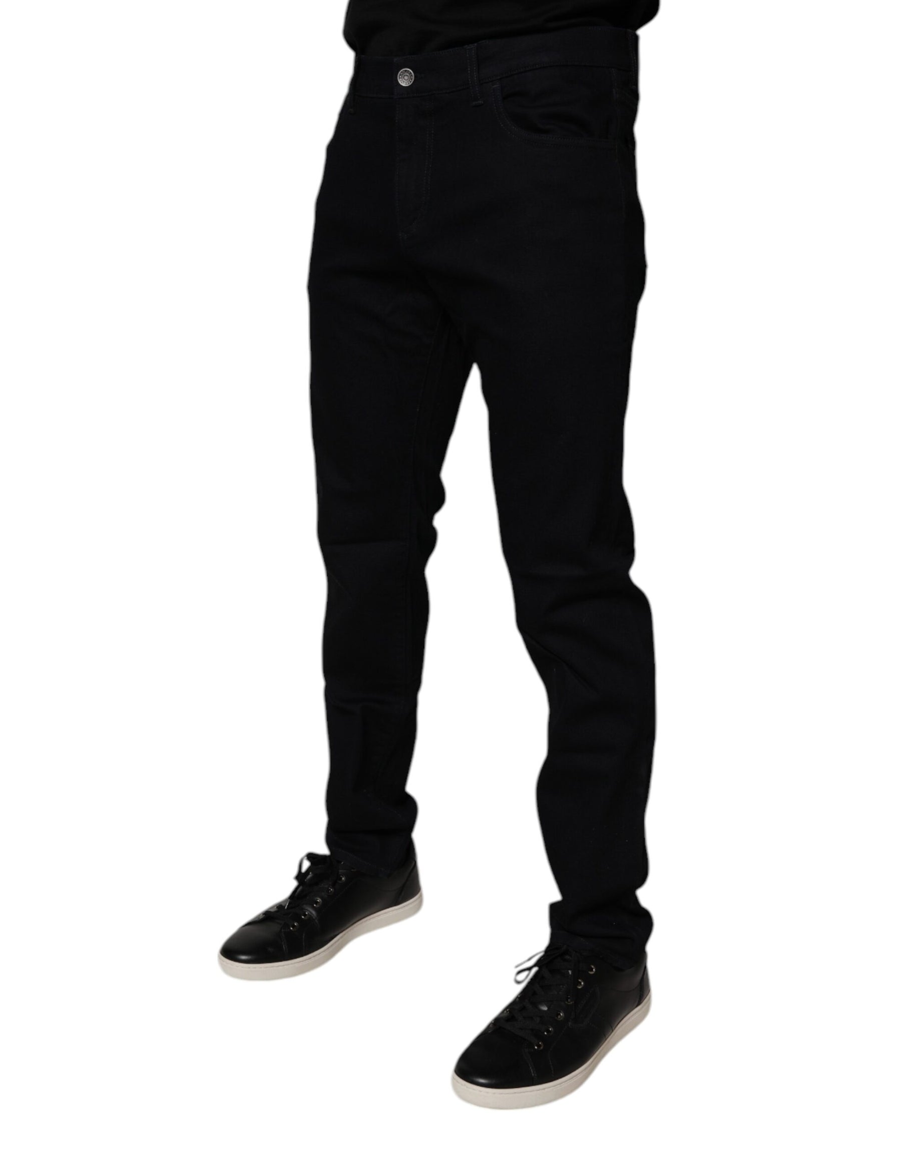 Dolce & Gabbana Black Cotton Stretch Slim Fit Men Denim Jeans | Regal Royce