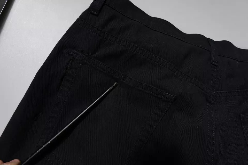 Dolce & Gabbana Dark Blue Cotton Stretch Loose Men Denim Jeans | Regal Royce