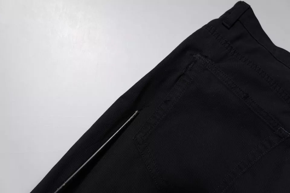 Dolce & Gabbana Dark Blue Cotton Stretch Loose Men Denim Jeans | Regal Royce