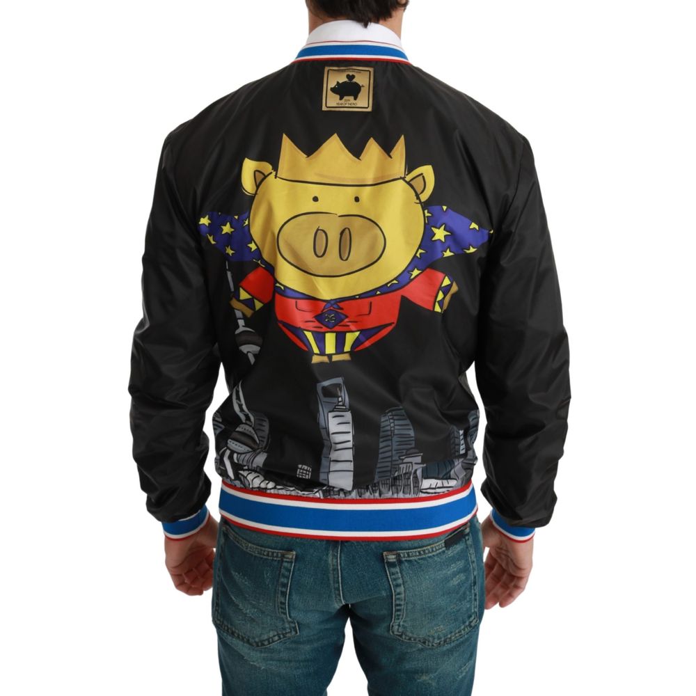 Dolce & Gabbana Black Polyester Bomber | Regal Royce