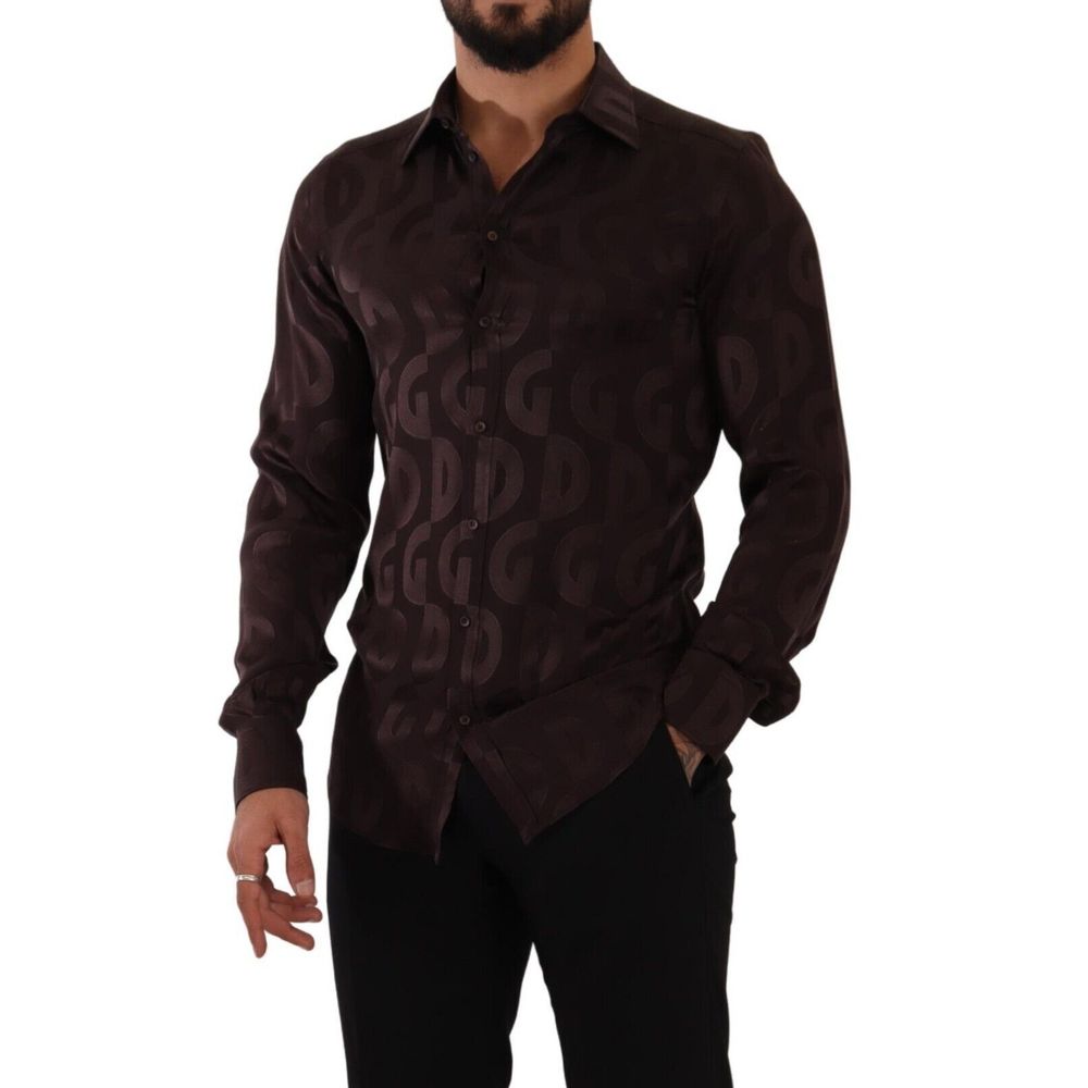 Dolce & Gabbana Bordeaux Silk Pattern Shirt | Regal Royce