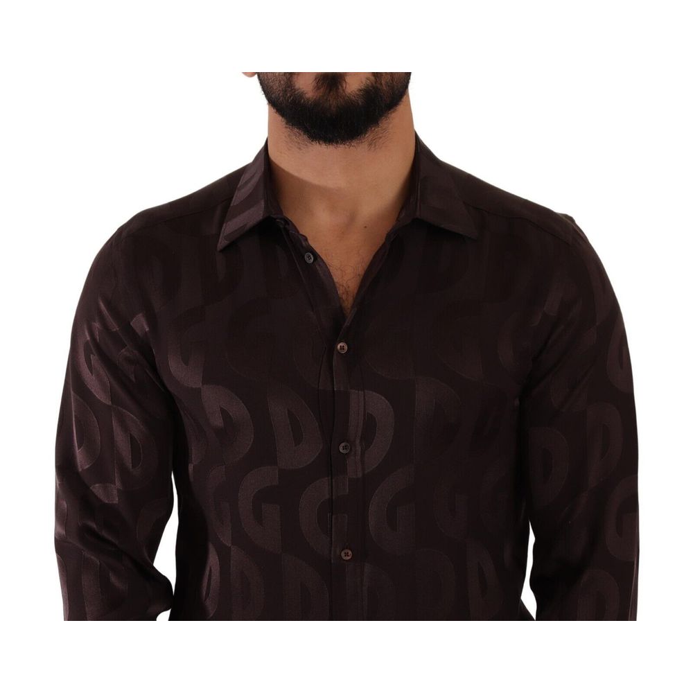 Dolce & Gabbana Bordeaux Silk Pattern Shirt | Regal Royce