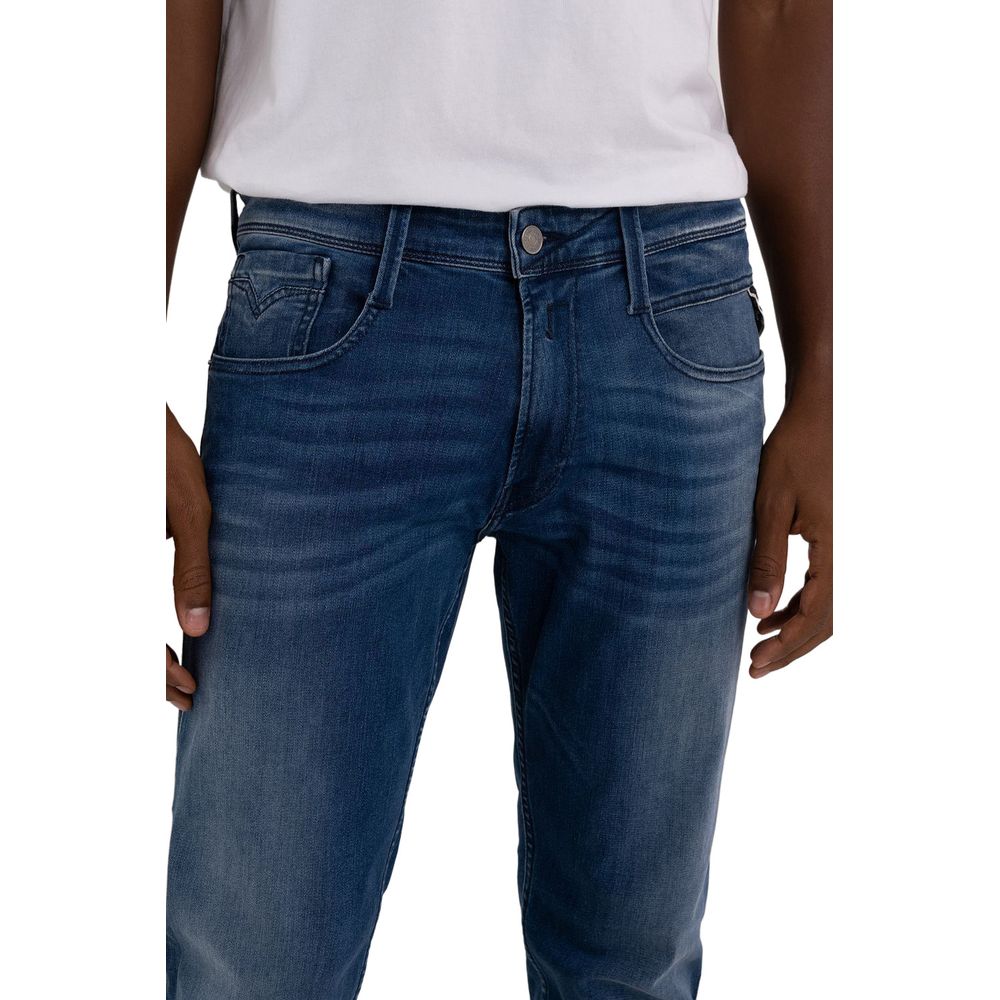 Replay Blue Cotton Straight-Leg Jeans | Regal Royce