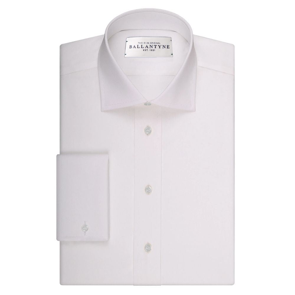 Ballantyne White Cotton Dress Shirt | Regal Royce