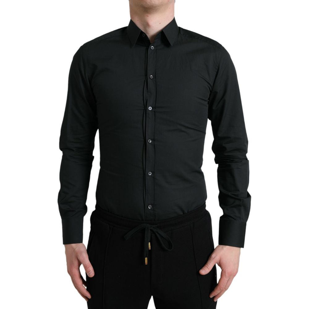 Dolce & Gabbana Black Cotton Dress Shirt | Regal Royce
