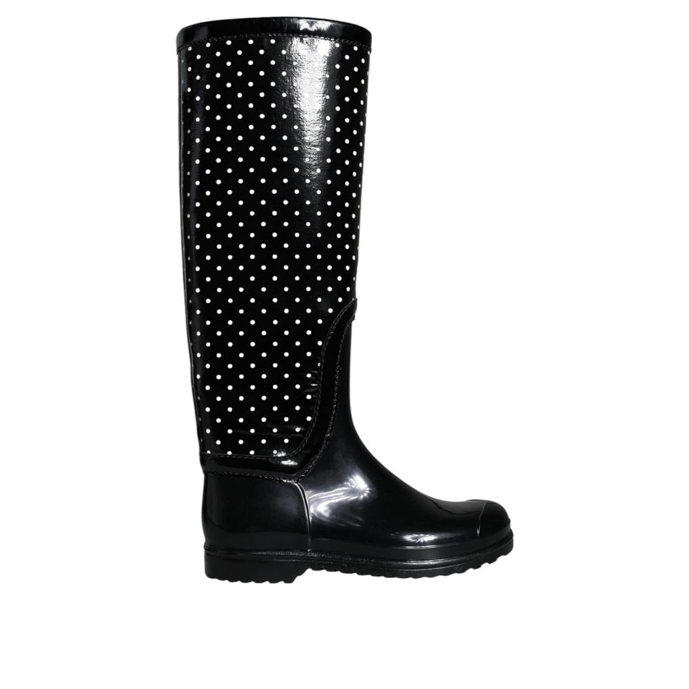 Dolce & Gabbana Black Rubber Rain Boots | Regal Royce