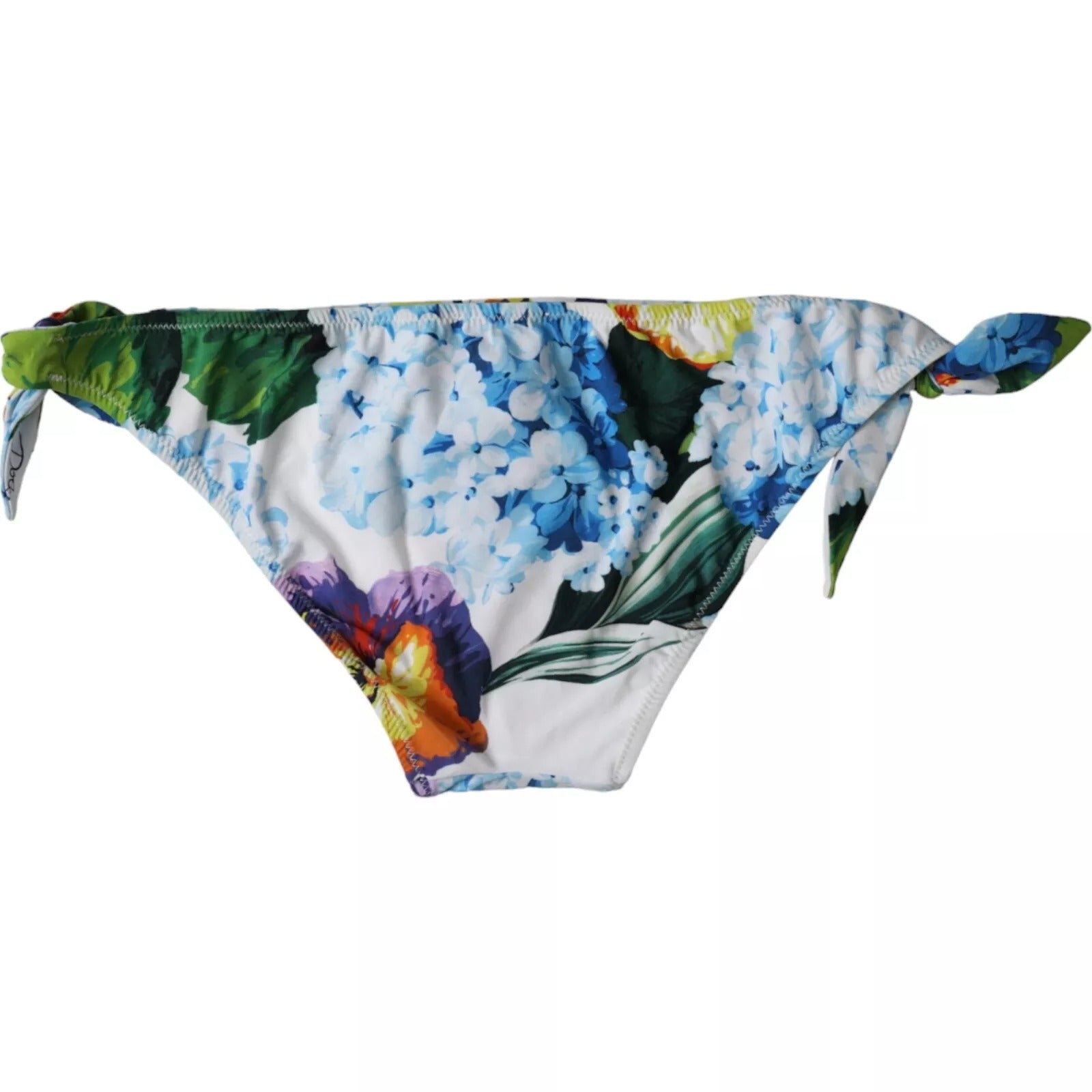 Dolce & Gabbana White Floral Print Swimsuit Bikini Bottom Swimwear | Regal Royce