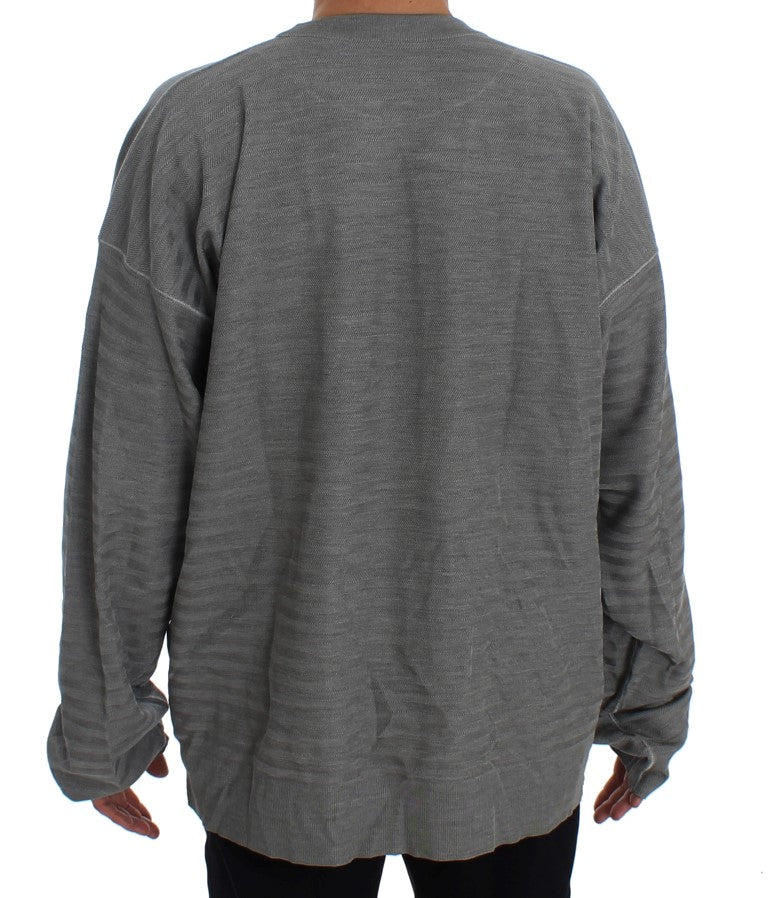 Dolce & Gabbana Gray Crewneck Pullover Silk Sweater | Regal Royce
