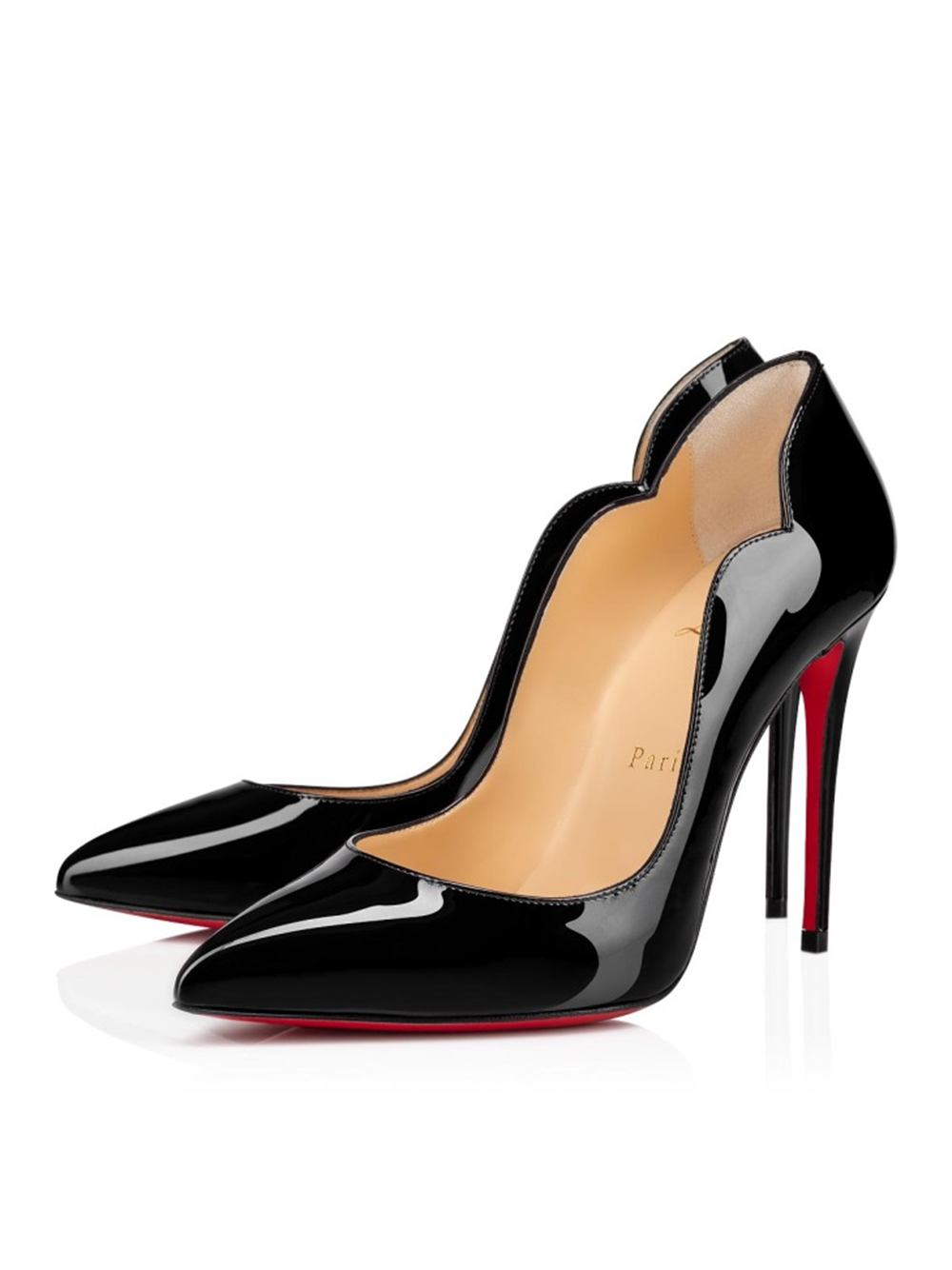 Christian Louboutin Black Patent Leather Hot Chick Pumps 100 | Regal Royce