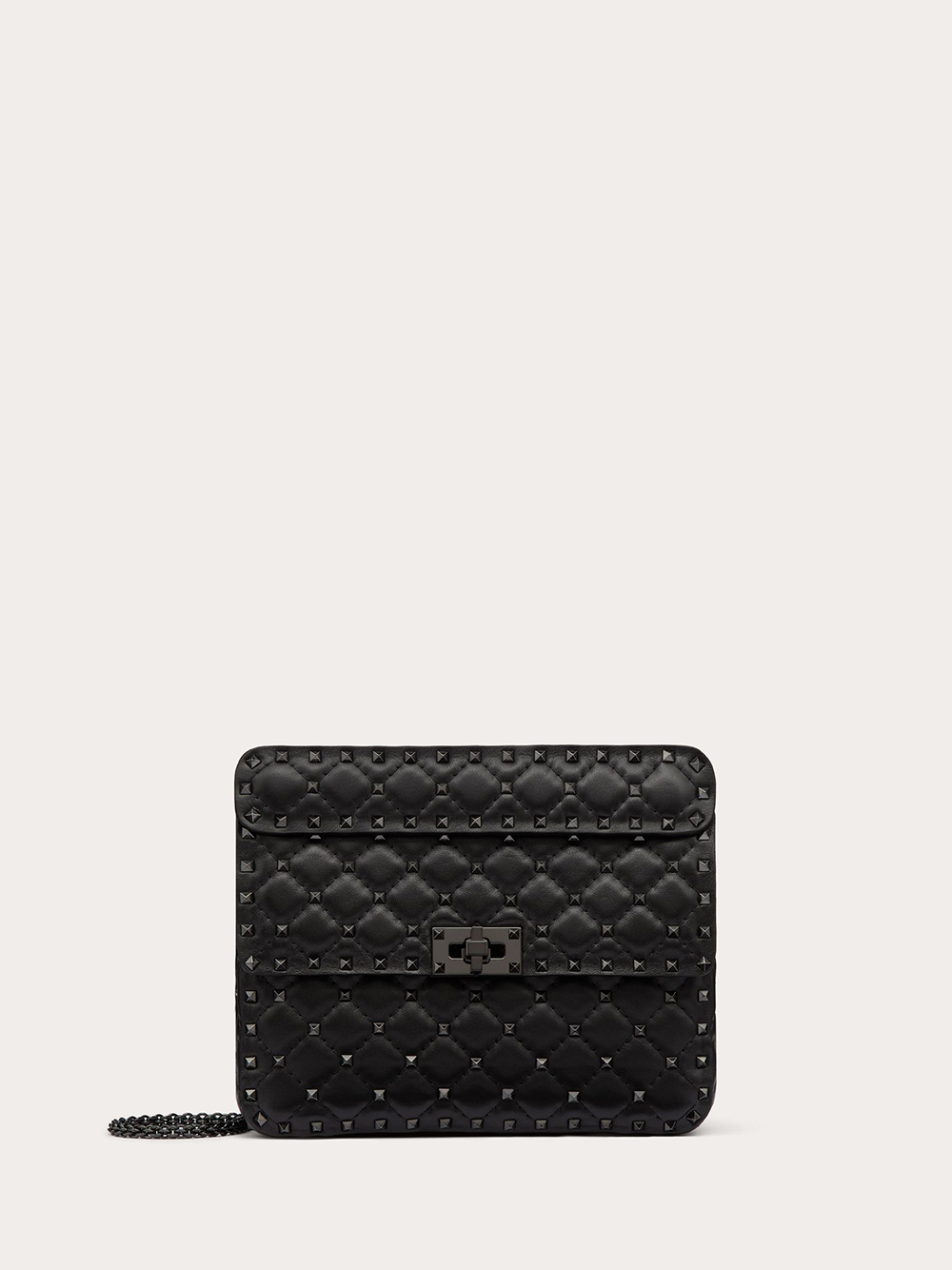 Valentino Garavani Black Nappa Leather Medium Rockstudt Spike Bag | Regal Royce