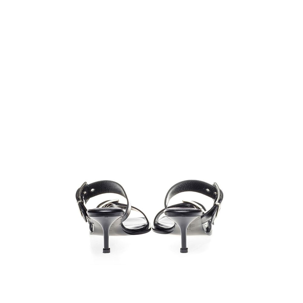 Alexander McQueen Black Leather Stiletto Heel Sandals | Regal Royce