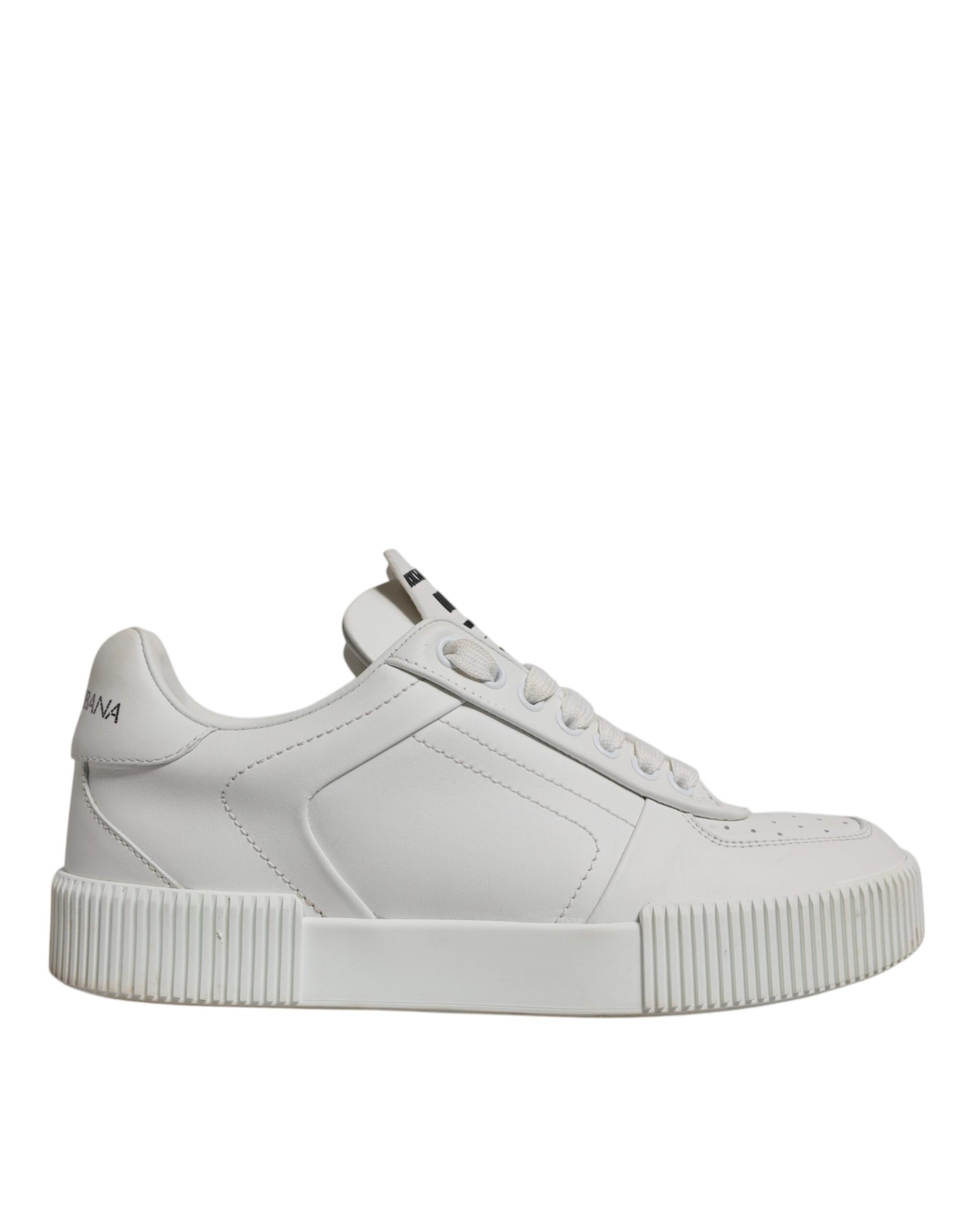Dolce & Gabbana White Miami Leather Low Top Sneakers Shoes | Regal Royce