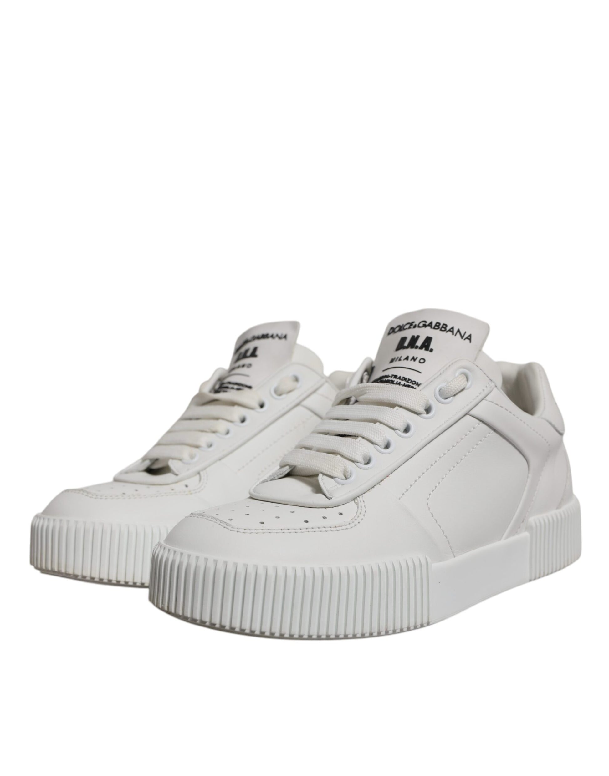 Dolce & Gabbana White Miami Leather Low Top Sneakers Shoes