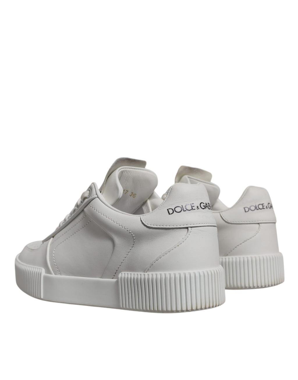 Dolce & Gabbana White Miami Leather Low Top Sneakers Shoes