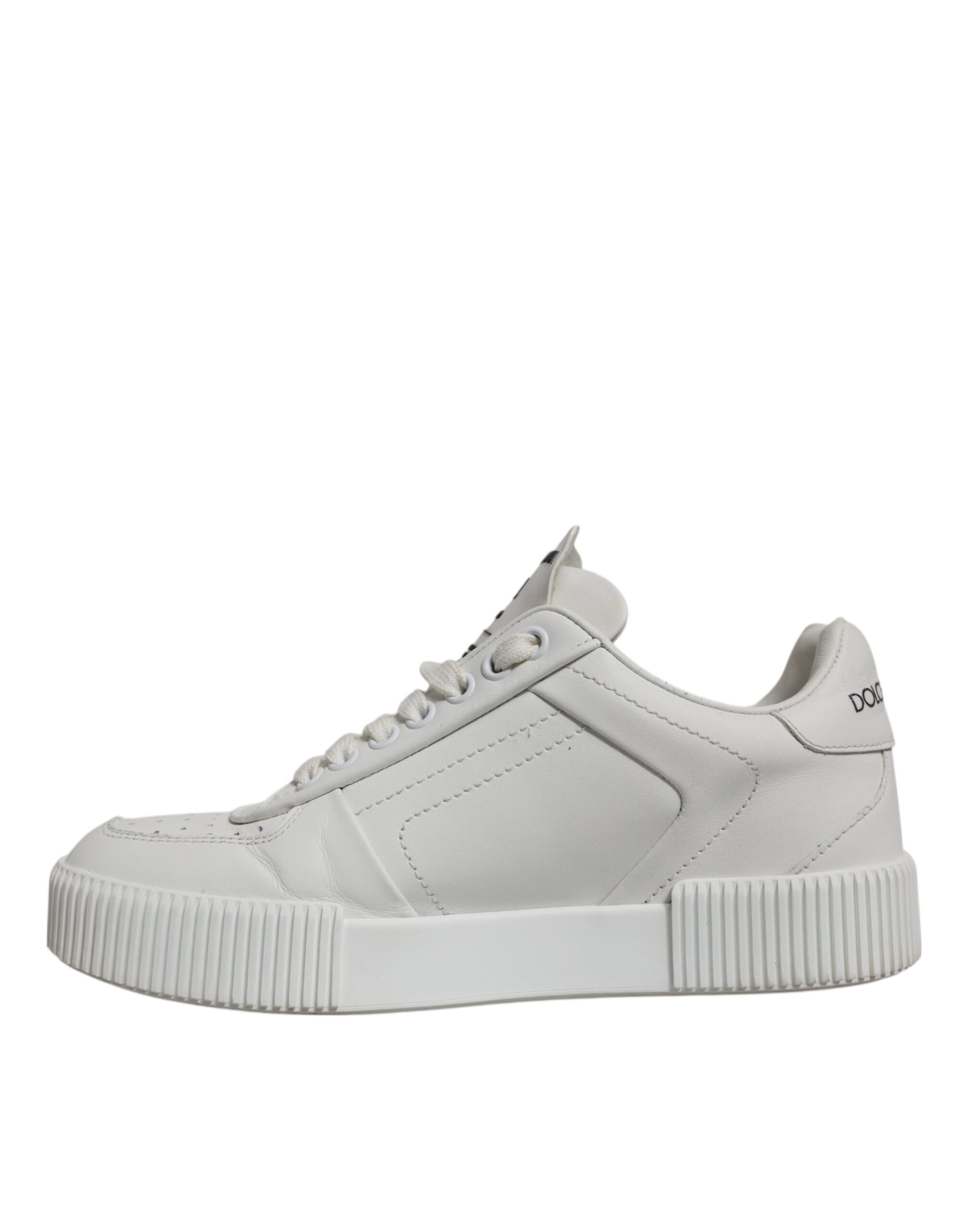 Dolce & Gabbana White Miami Leather Low Top Sneakers Shoes