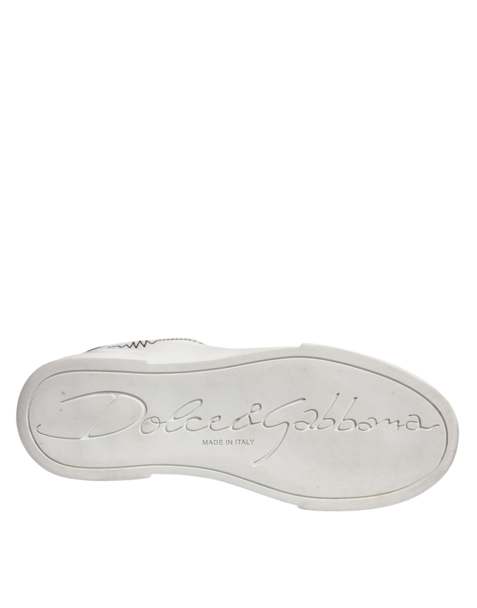 Dolce & Gabbana White Gold Leather Low Top Sneakers Shoes