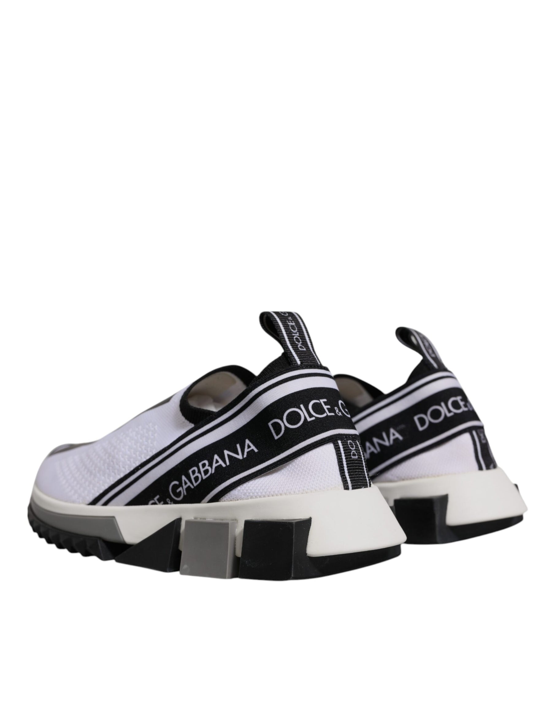 Dolce & Gabbana White Black Slip On Sorrento Sneakers Shoes | Regal Royce