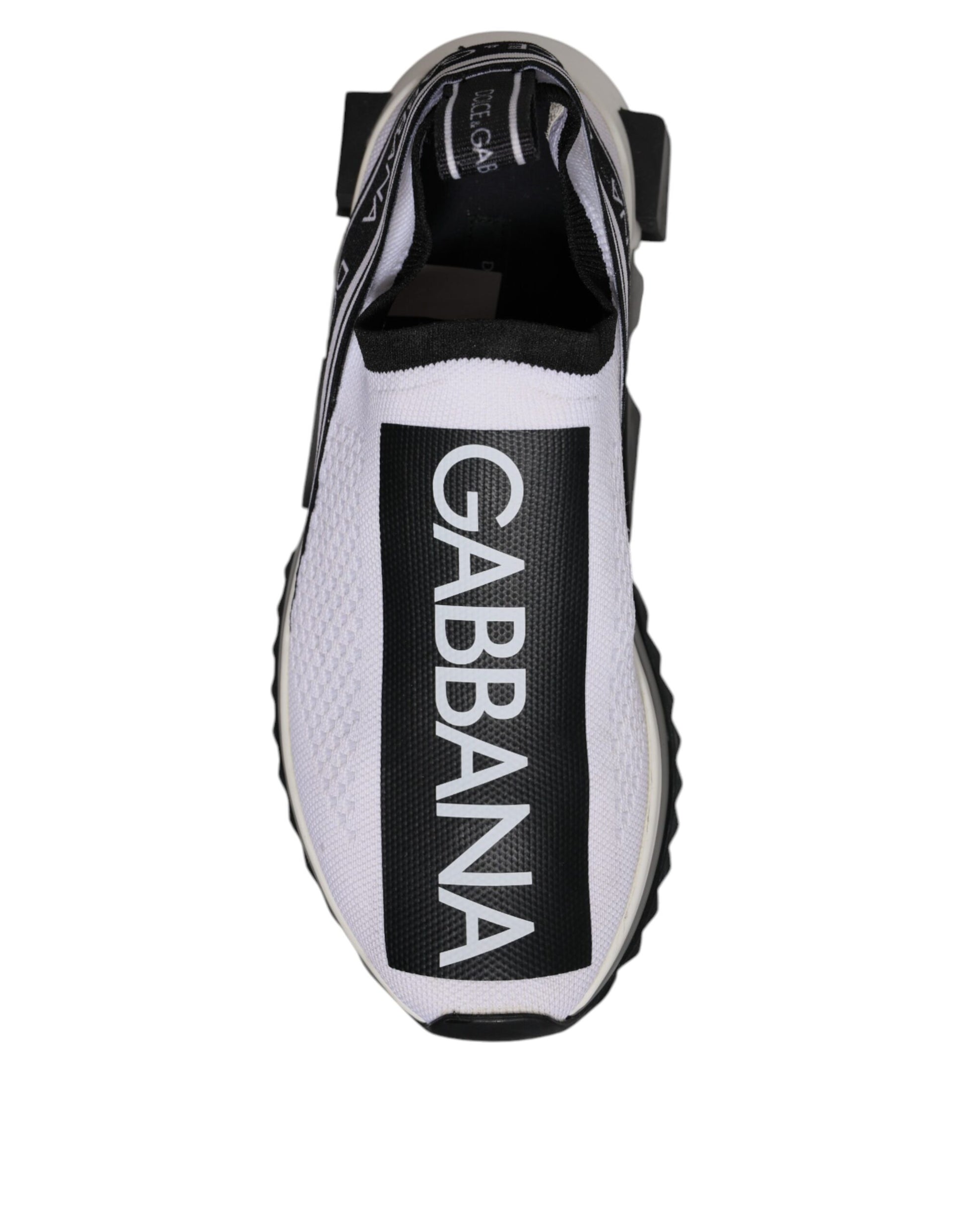 Dolce & Gabbana White Black Slip On Sorrento Sneakers Shoes