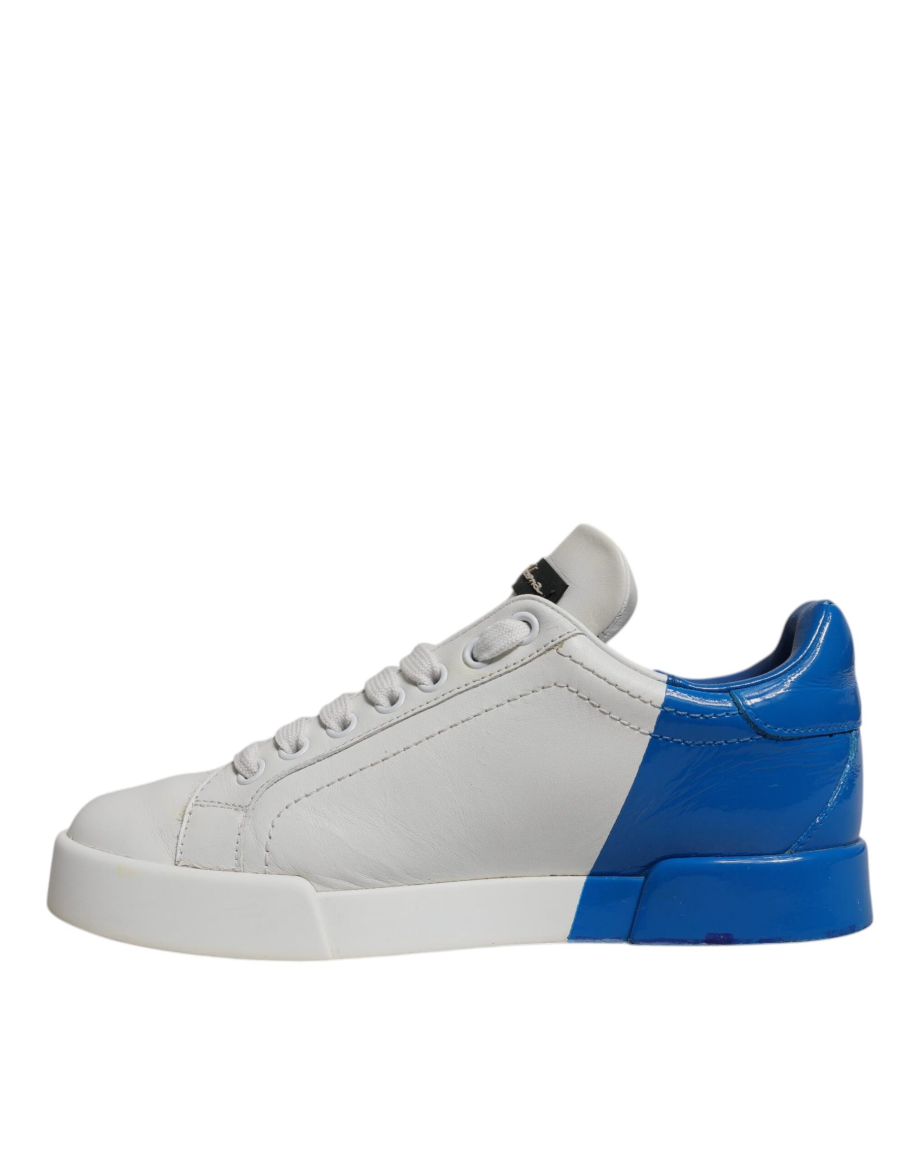 Dolce & Gabbana White Blue Logo Portofino Sneakers Shoes | Regal Royce