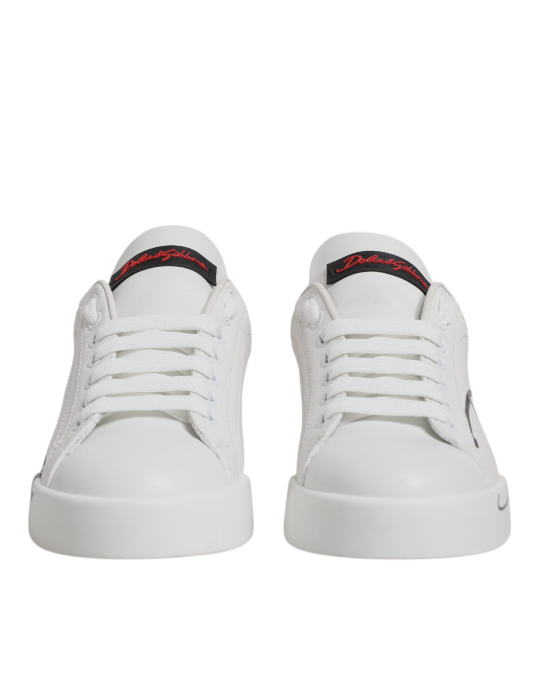 Dolce & Gabbana White Red Logo Portofino Sneakers Shoes | Regal Royce