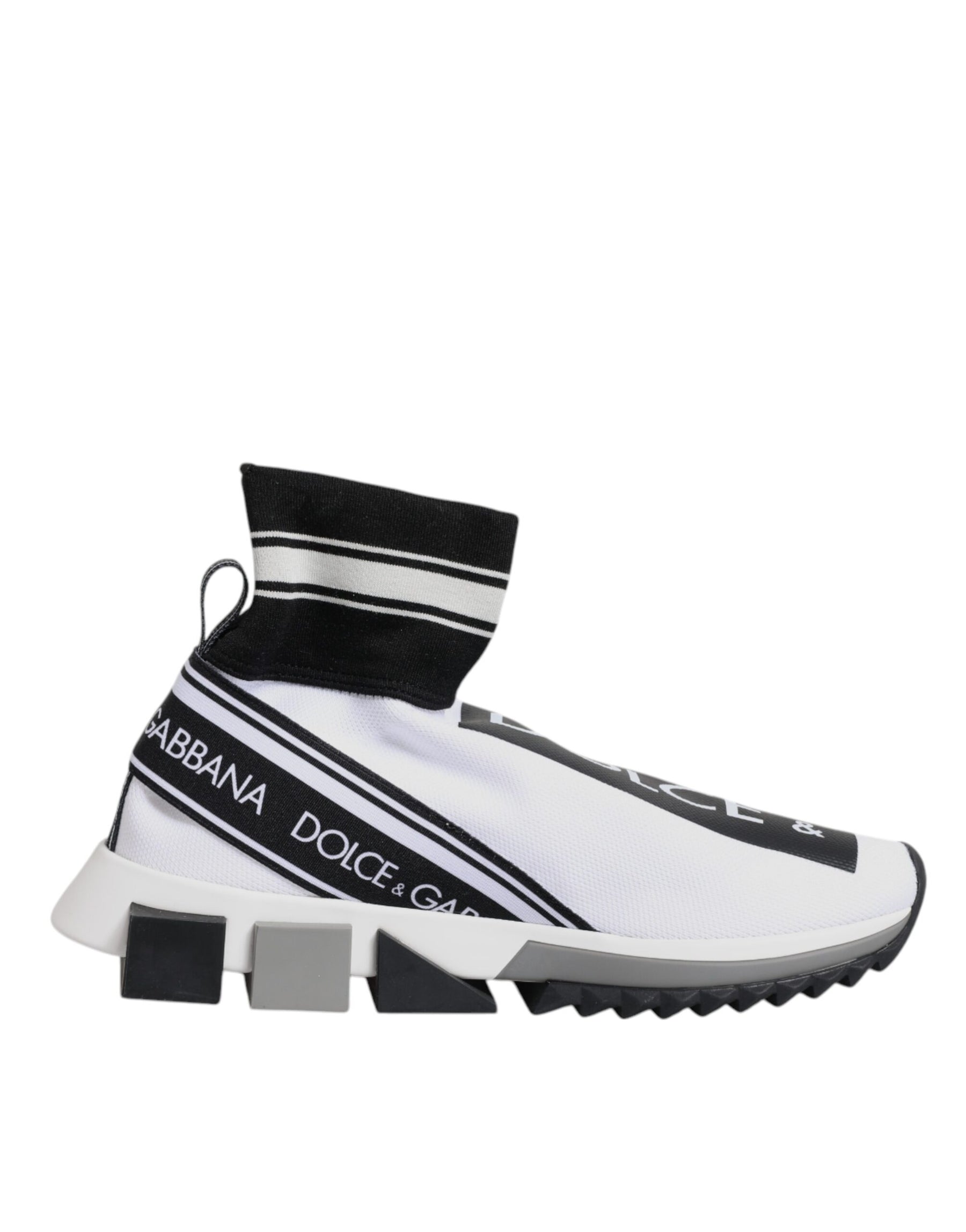 Dolce & Gabbana White Black Sorrento Socks Sneakers Shoes | Regal Royce