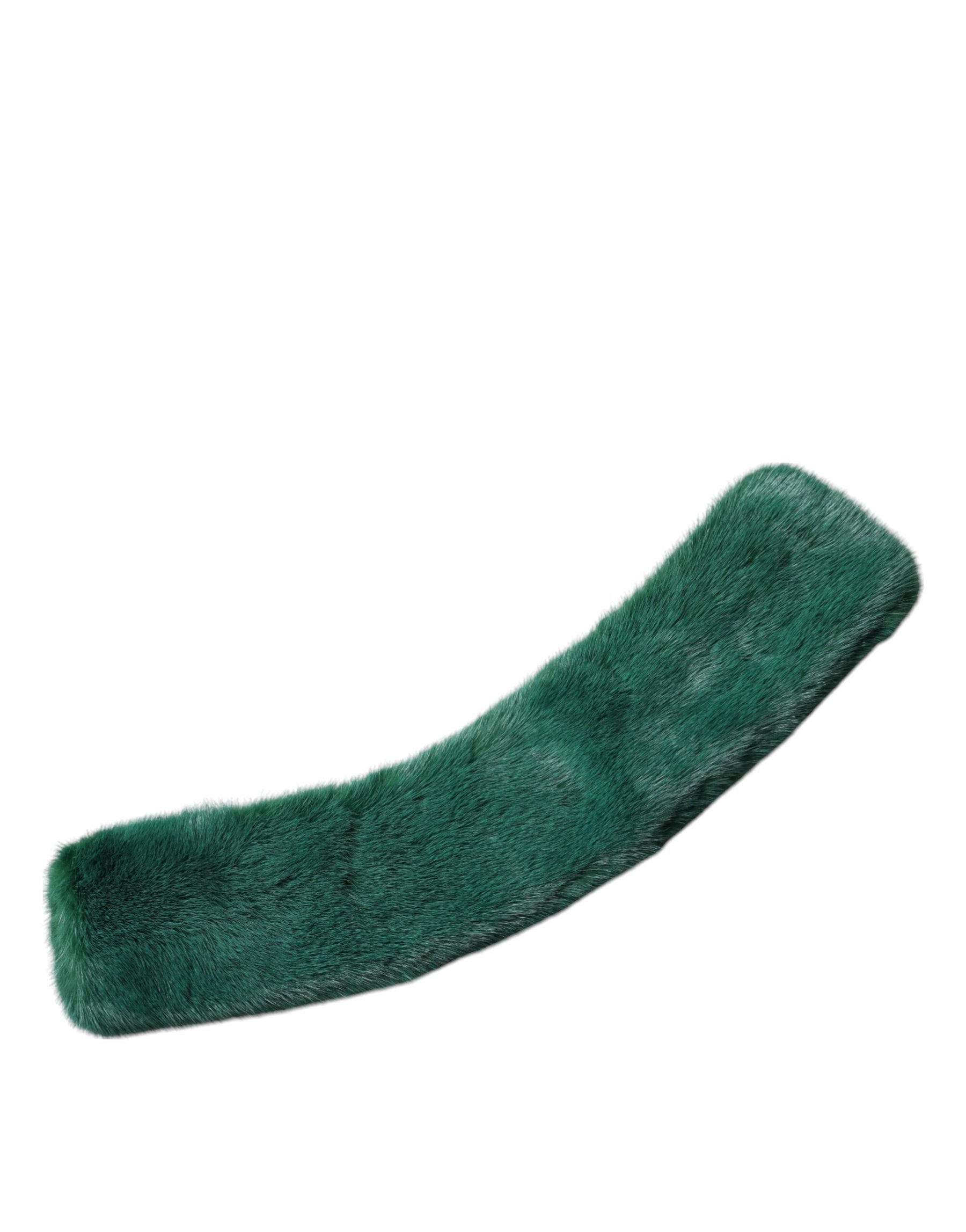 Dolce & Gabbana Green Mink Fur Collar Women Neck Wrap Scarf | Regal Royce