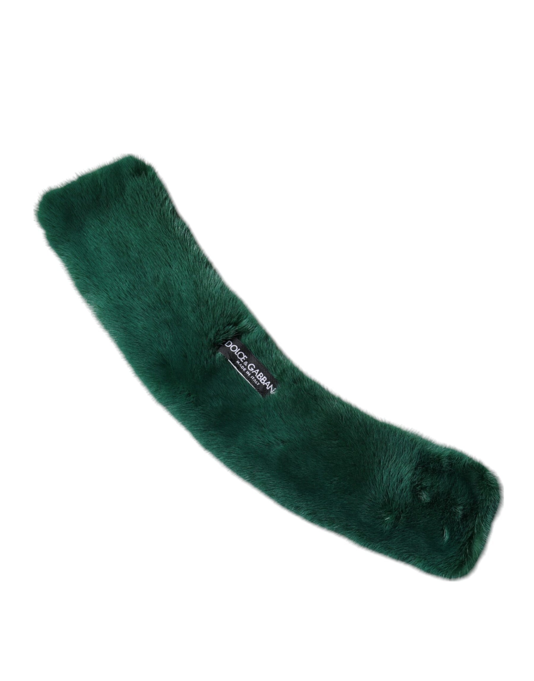 Dolce & Gabbana Green Mink Fur Collar Women Neck Wrap Scarf | Regal Royce