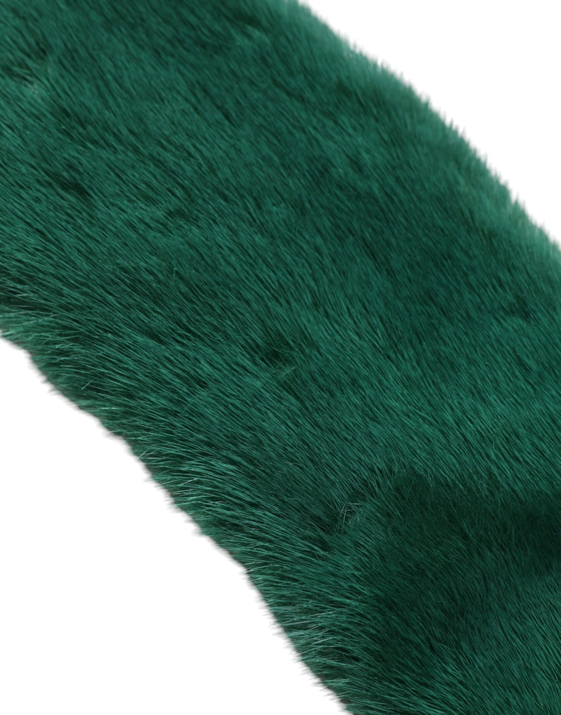 Dolce & Gabbana Green Mink Fur Collar Women Neck Wrap Scarf | Regal Royce