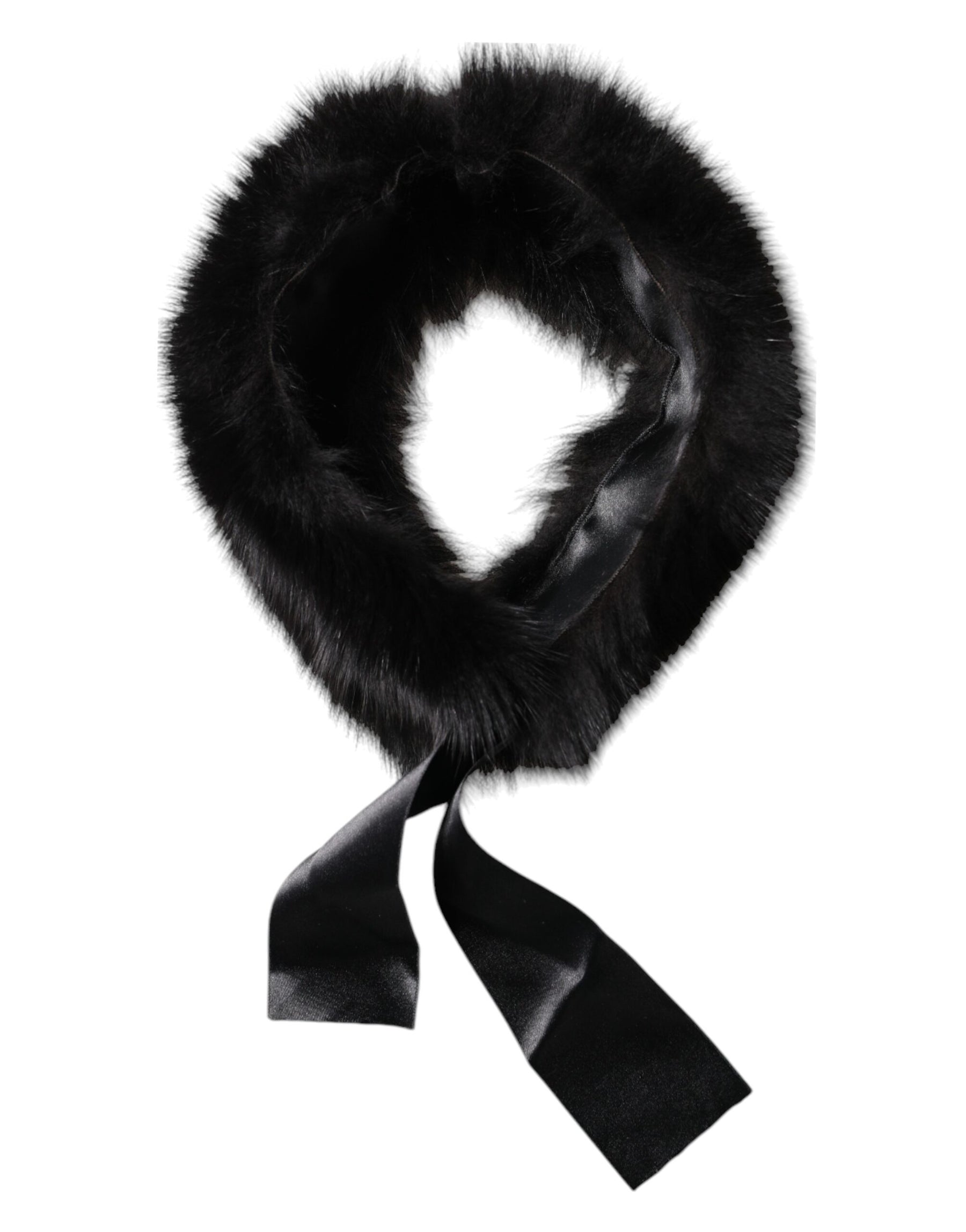 Dolce & Gabbana Black Fur Shoulder Collar Wrap Shawl Scarf | Regal Royce