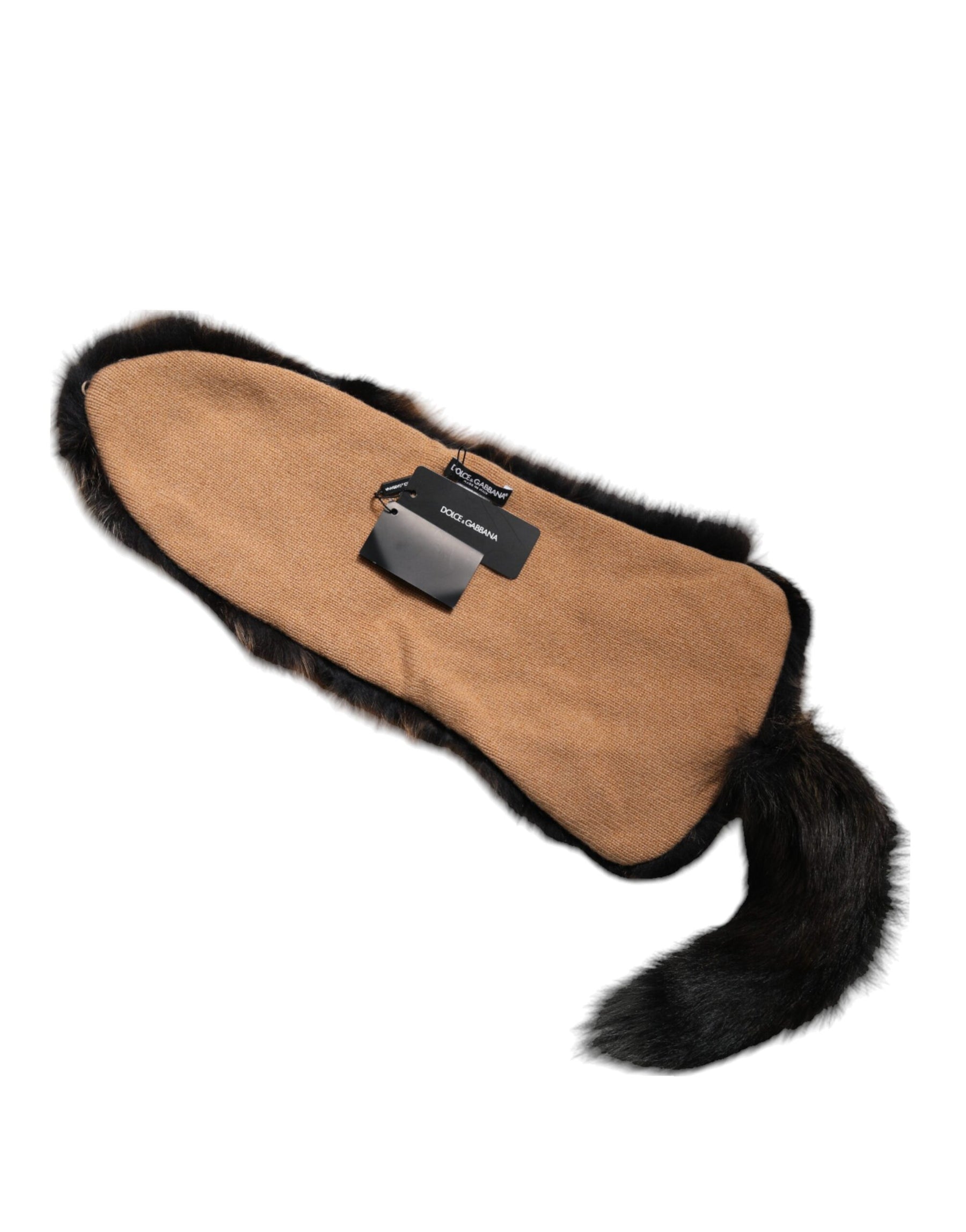 Dolce & Gabbana Brown Red Fox Fur Neck Warmer Winter Scarf | Regal Royce