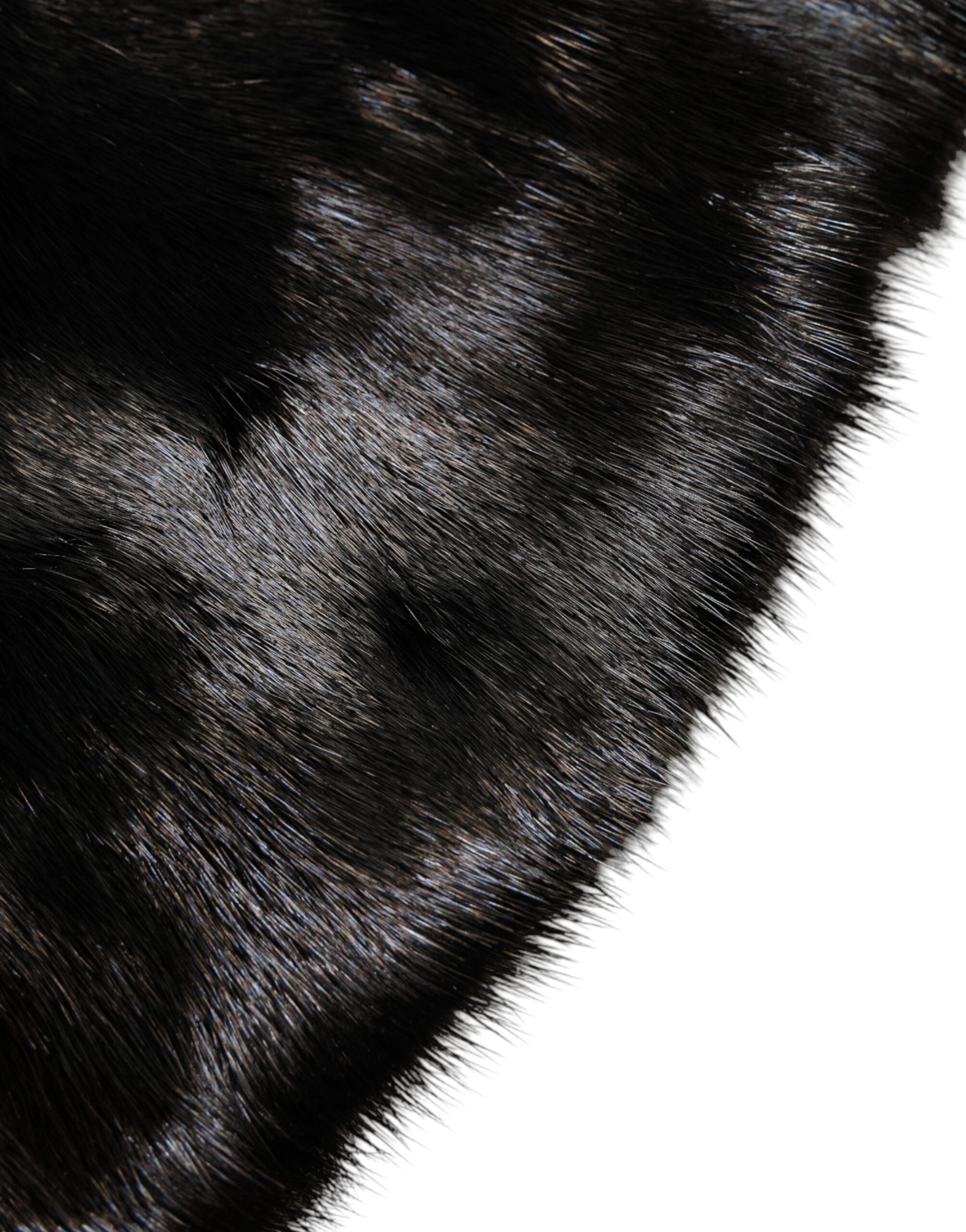 Dolce & Gabbana Black Fur Shawl Neck Wrap Cover Collar Scarf | Regal Royce