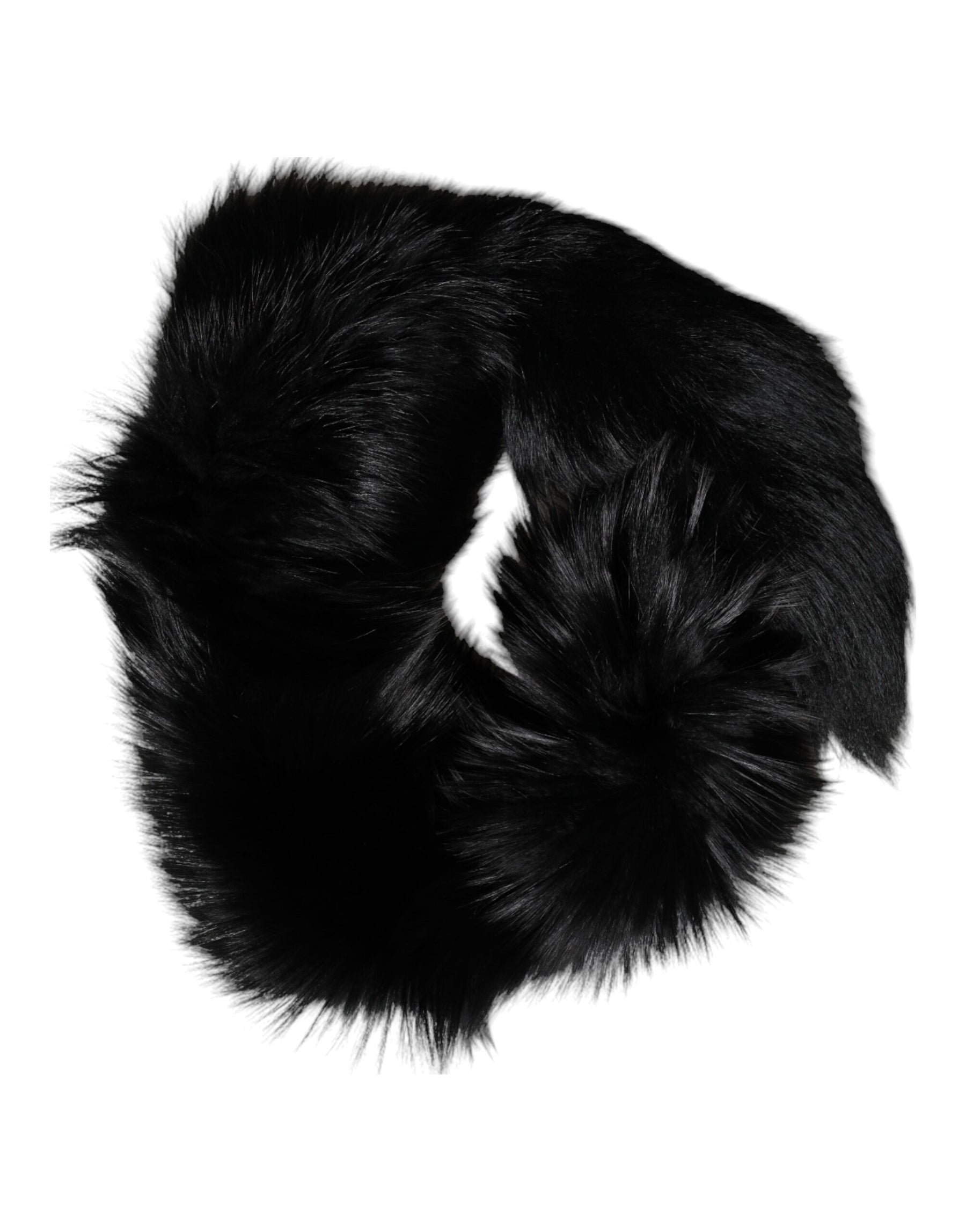 Dolce & Gabbana Black Fox Fur Neck Wrap Warmer Winter Scarf | Regal Royce